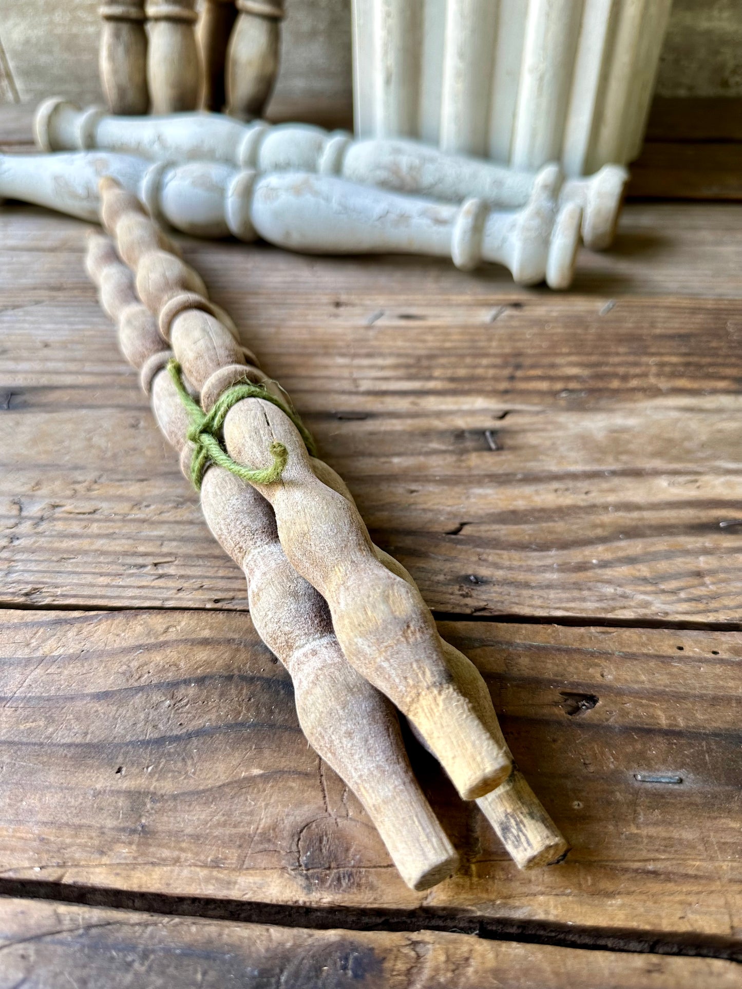 Weathered Wood Spindles Set Of Three