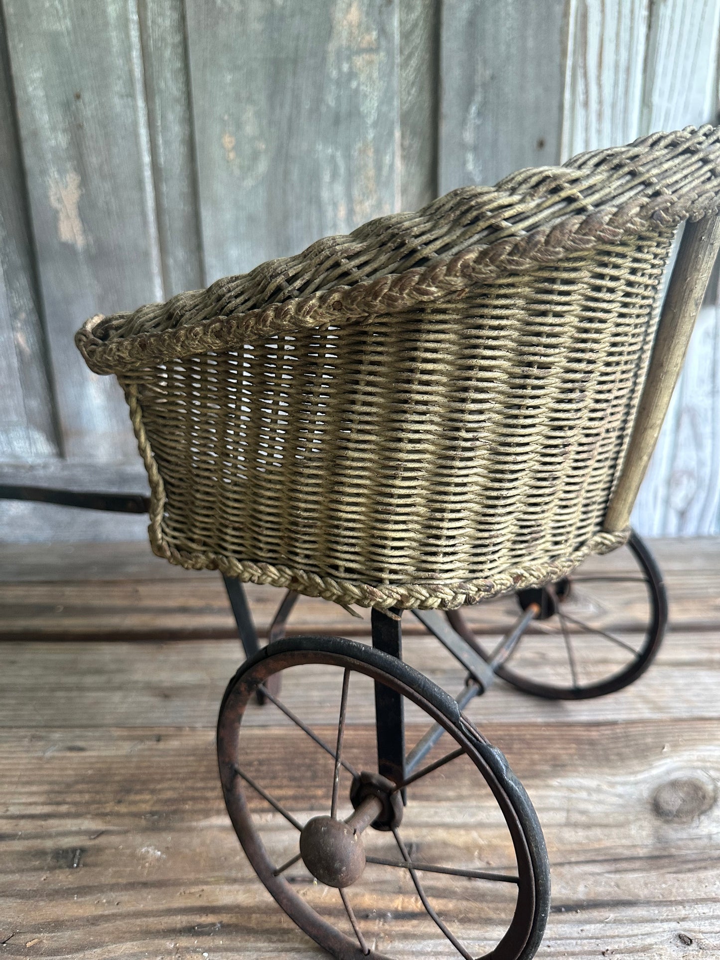 Wicker Doll Cart Carriage