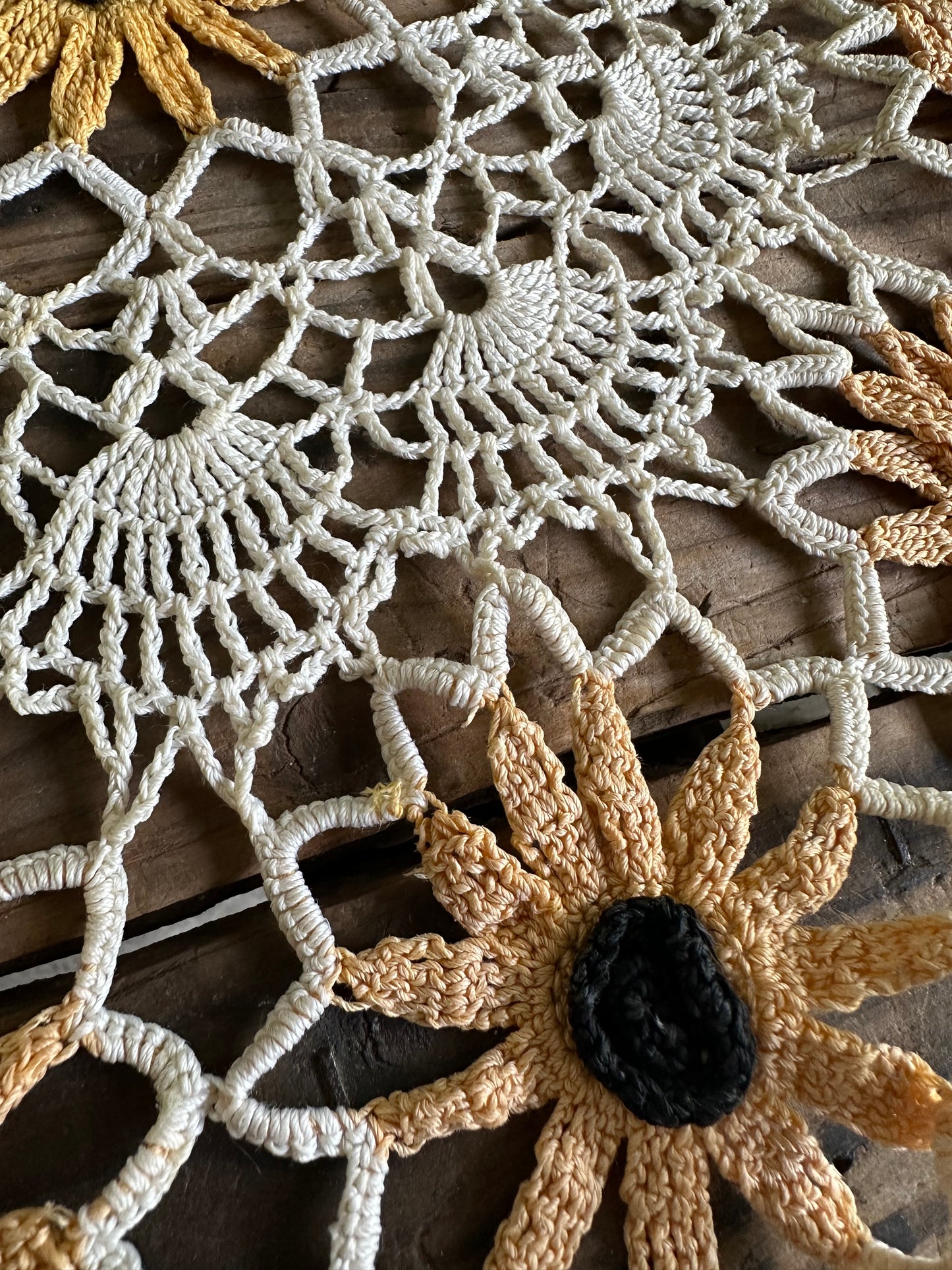 Crochet Doily Black Eyed Susan Floral