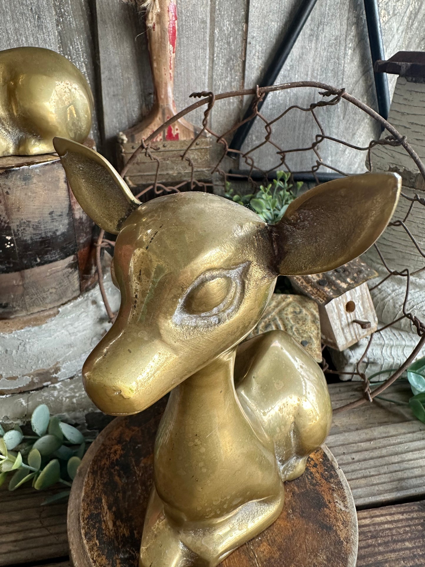 Brass Deer Set Of Two