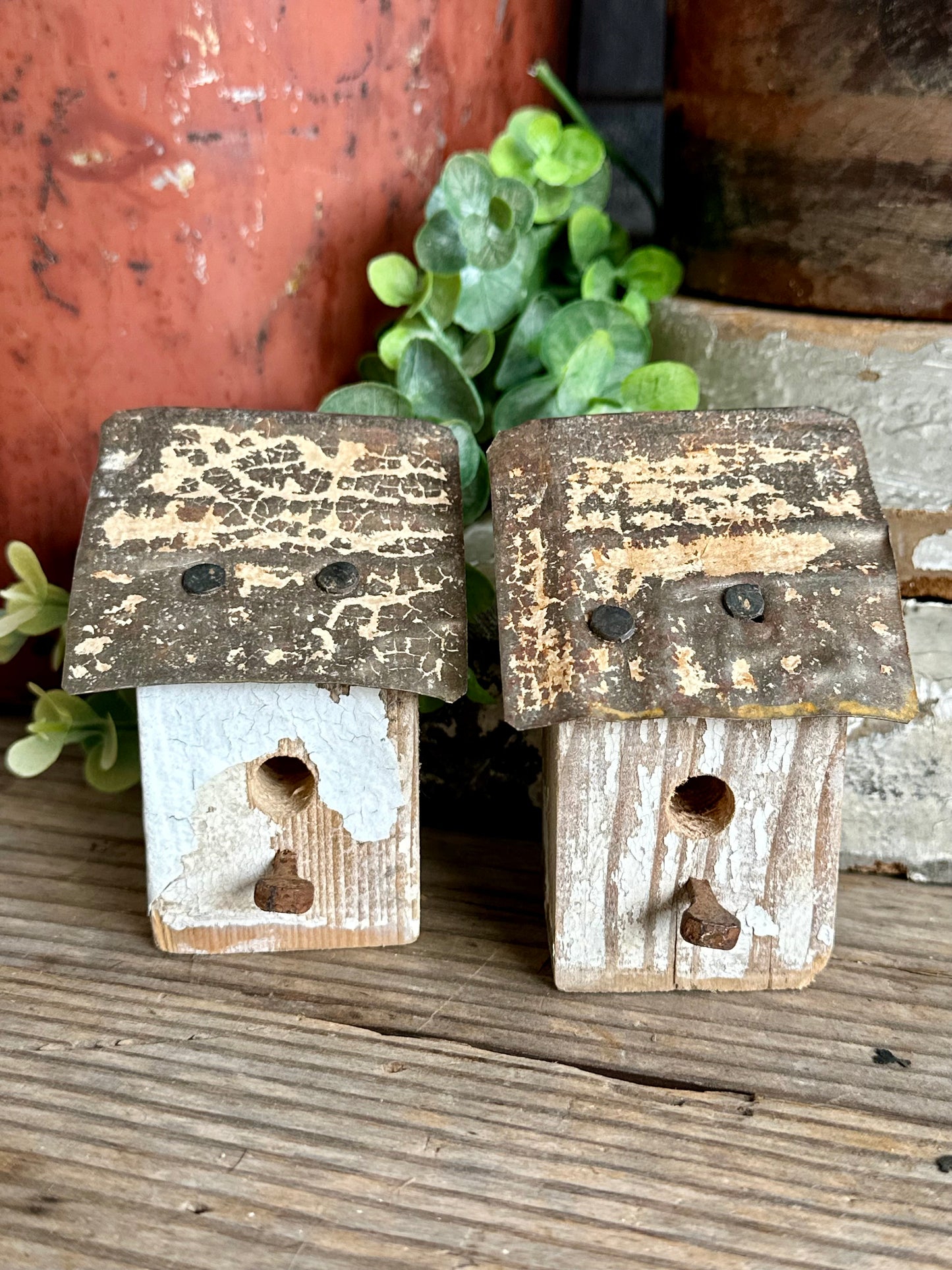 Bitty Birdhouses Handmade Set Of Two (Decor Only)