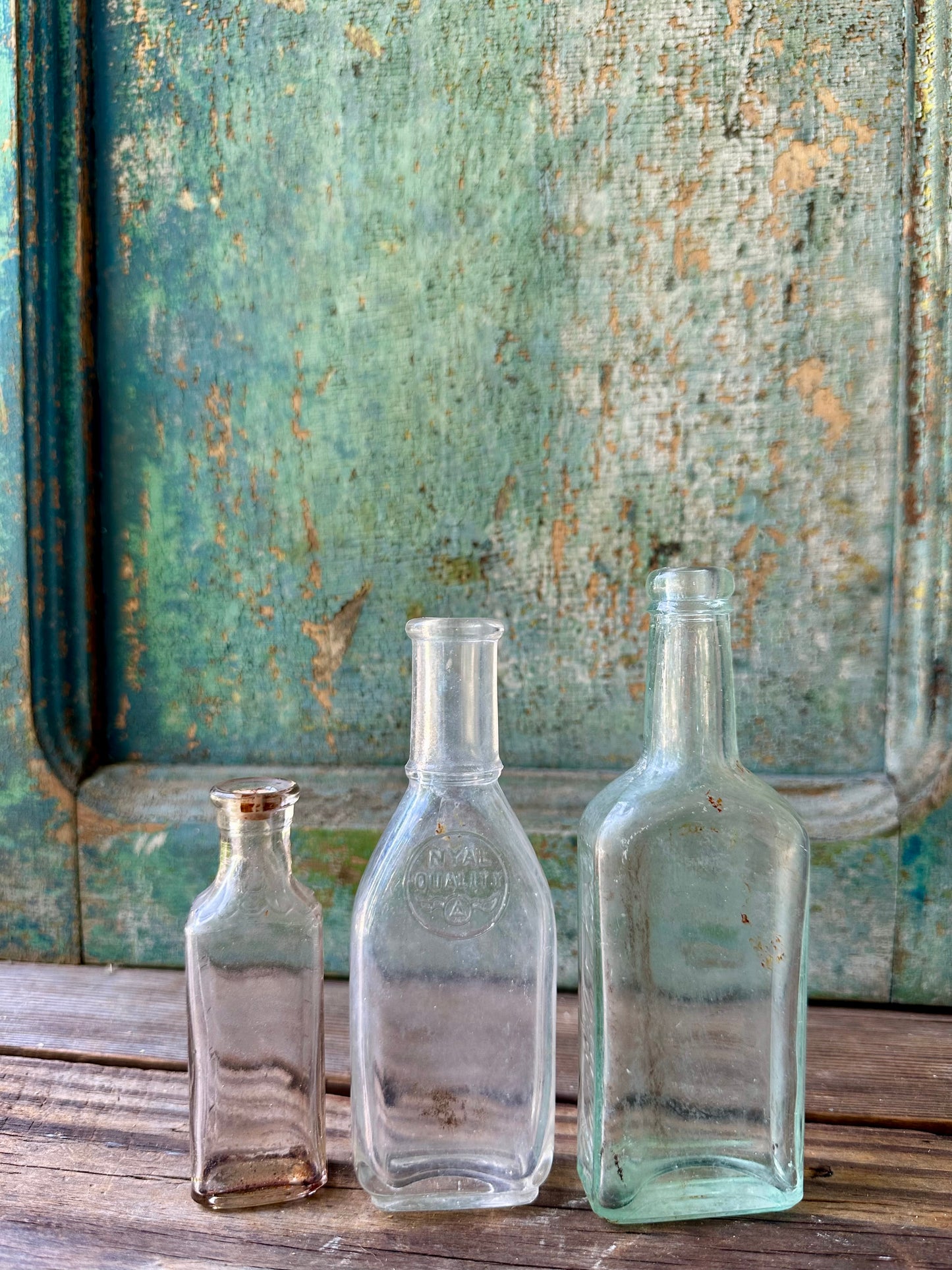 Medicine/Apothecary Glass Bottles Set Of 3