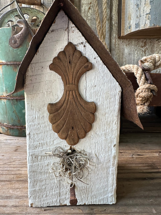 Handmade Salvage Wood Birdhouse (Decor Only)