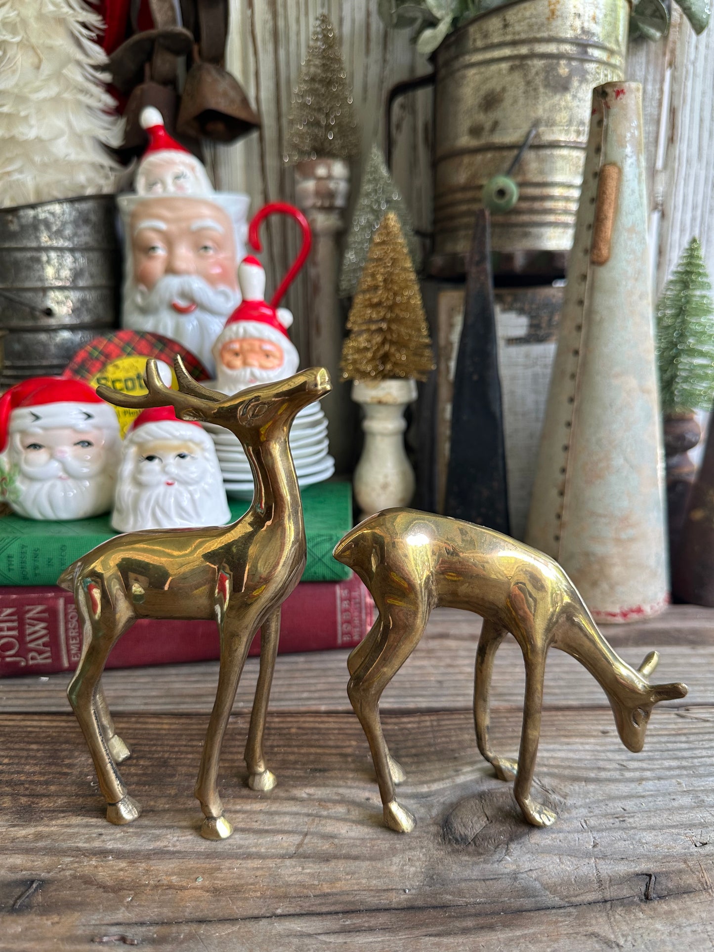 Brass Deer Set Of Two