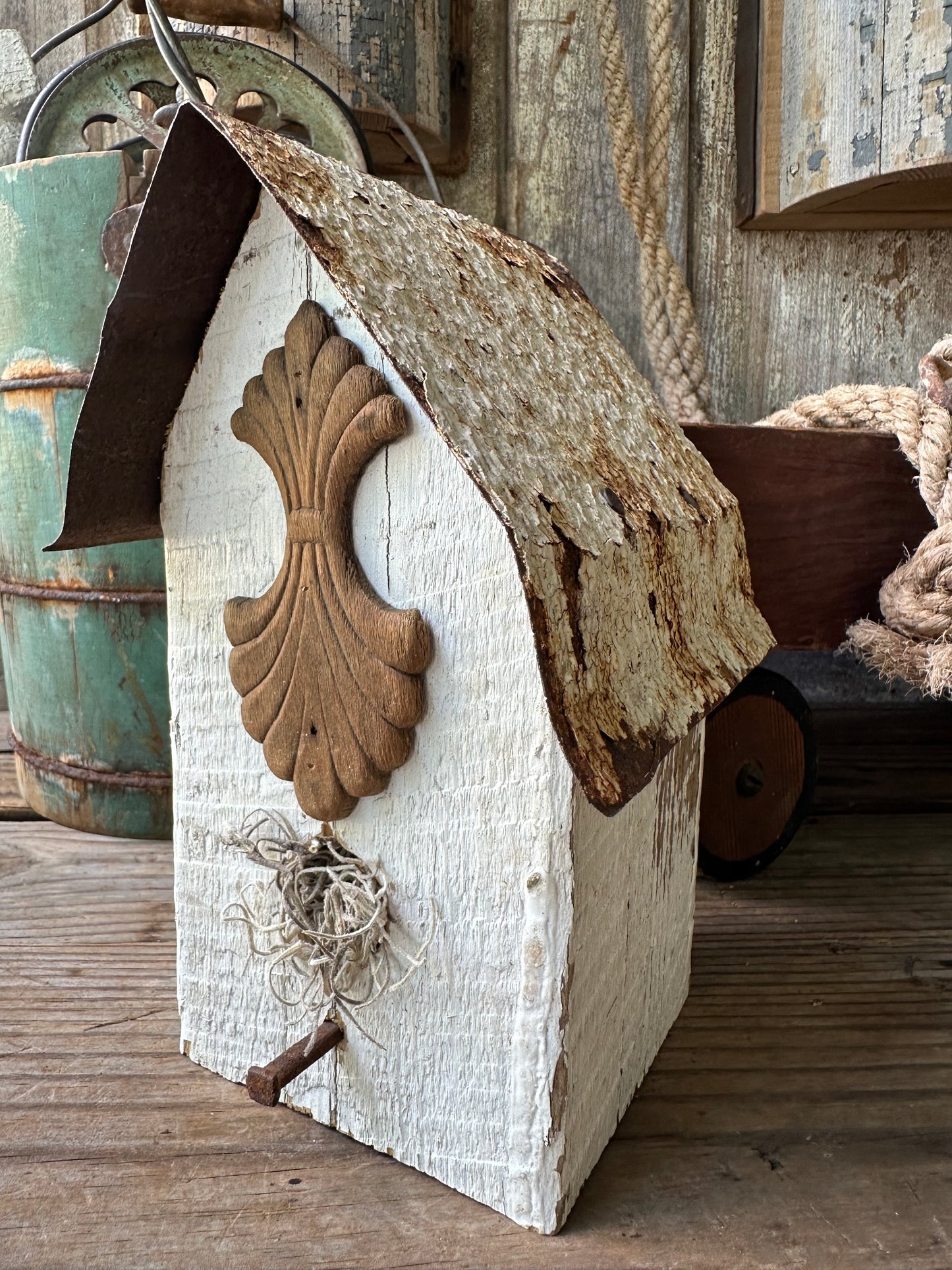 Handmade Salvage Wood Birdhouse (Decor Only)