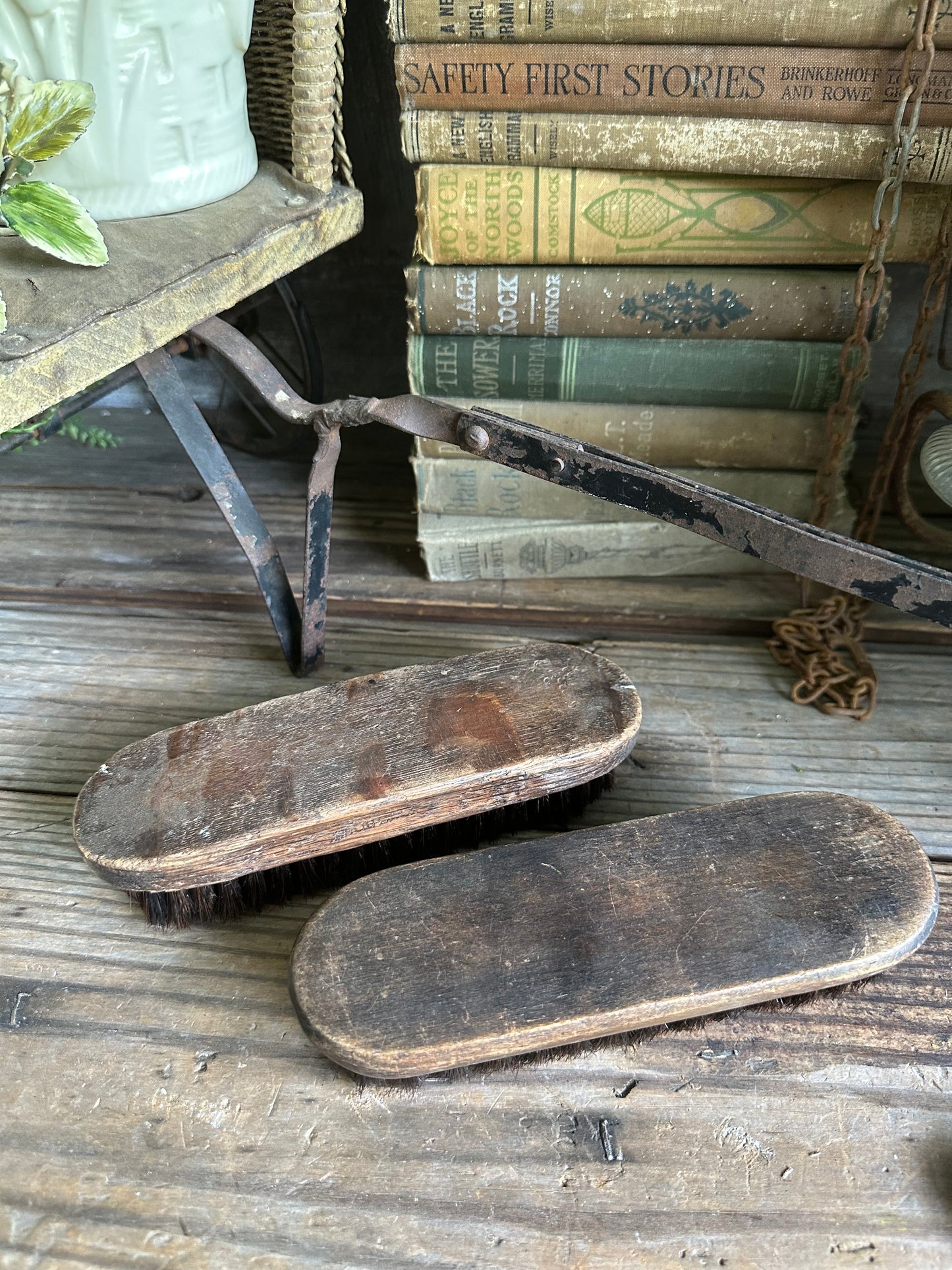 Brushes Set Of Two Wood Handle