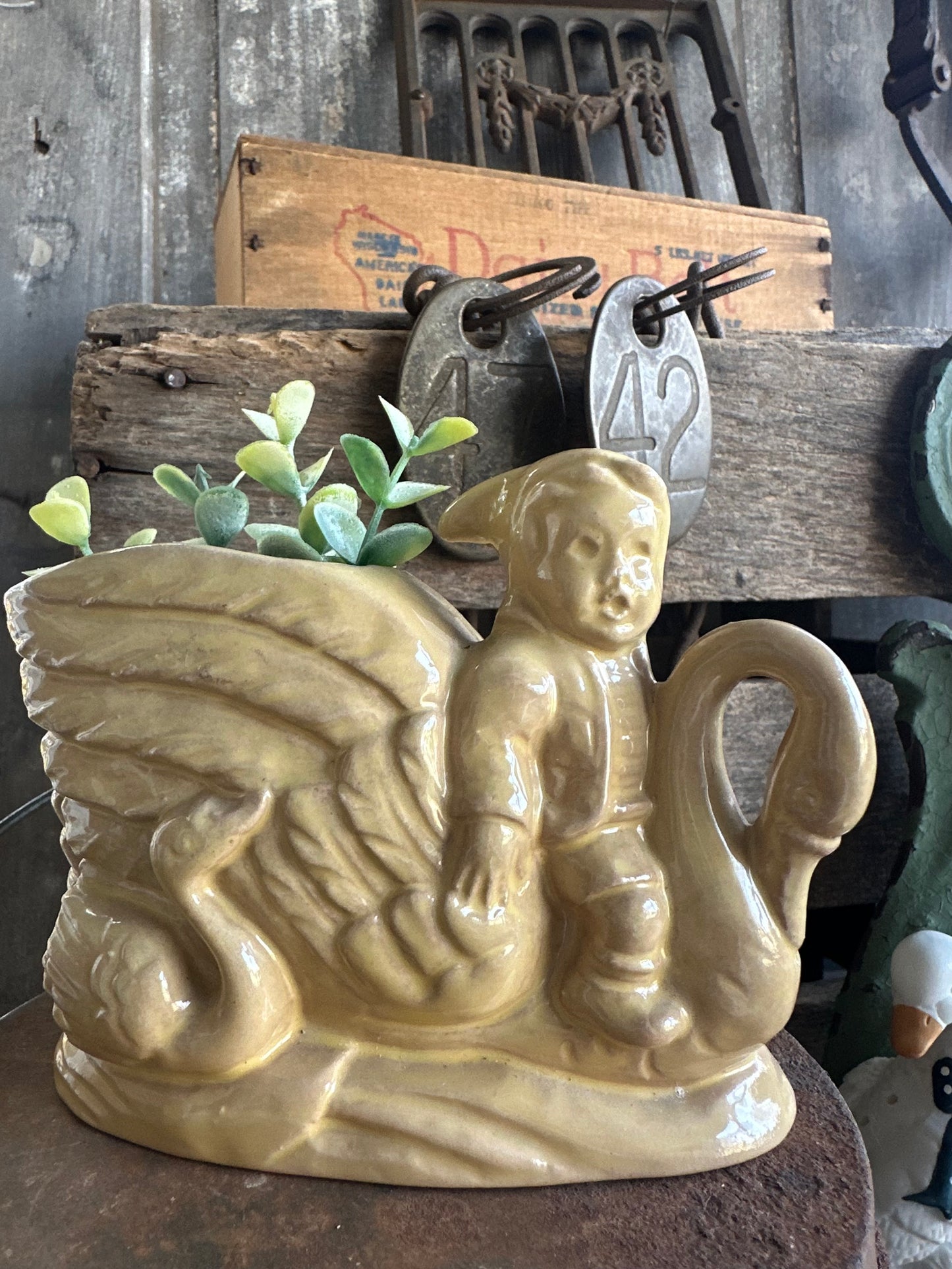 Swans & Boy Planter