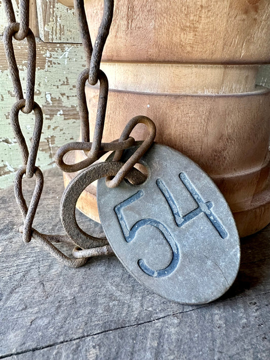 Cattle Brass Tag With Chain #54
