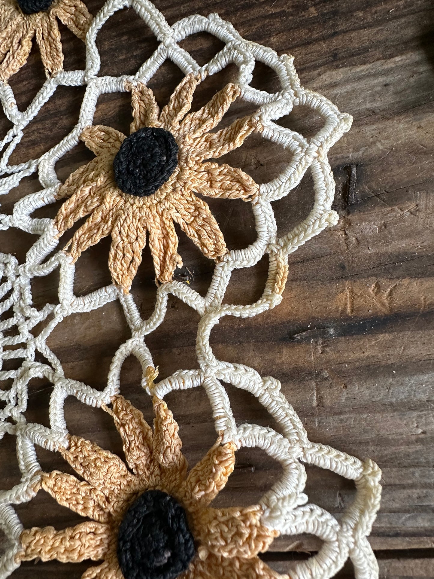 Crochet Doily Black Eyed Susan Floral