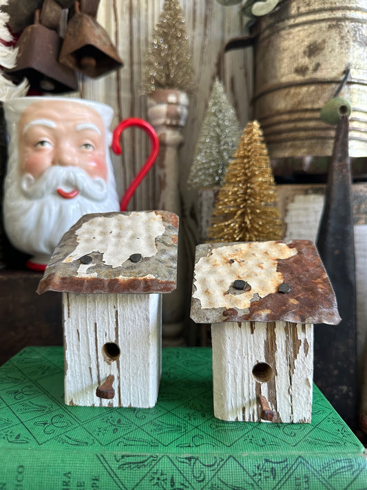 Bitty Birdhouses Set Of Two Handmade