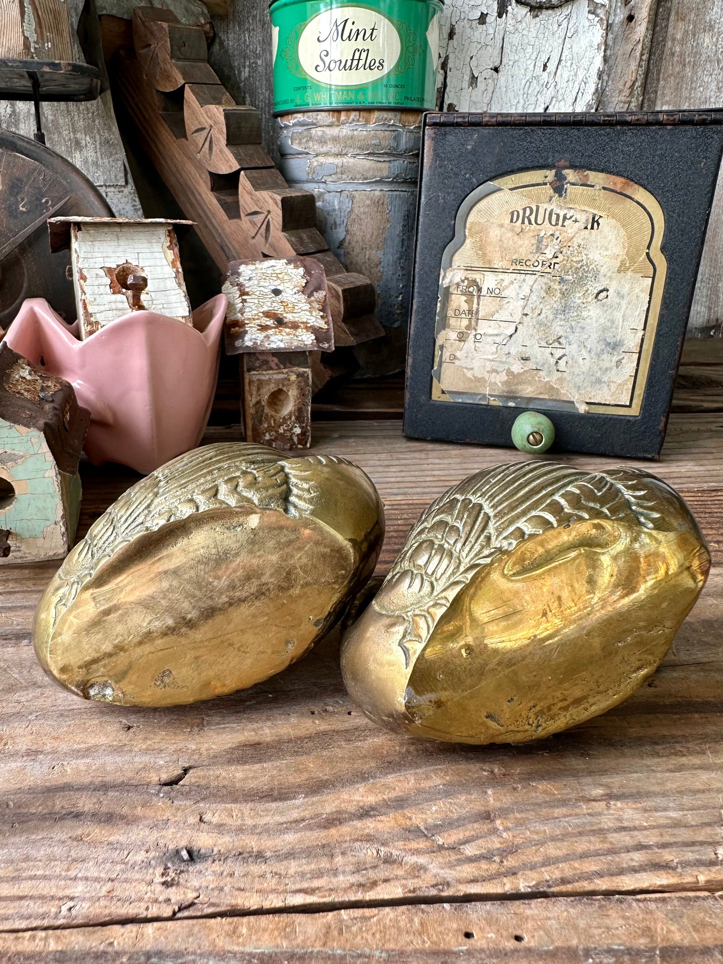 Brass Swan Planters Set Of Two