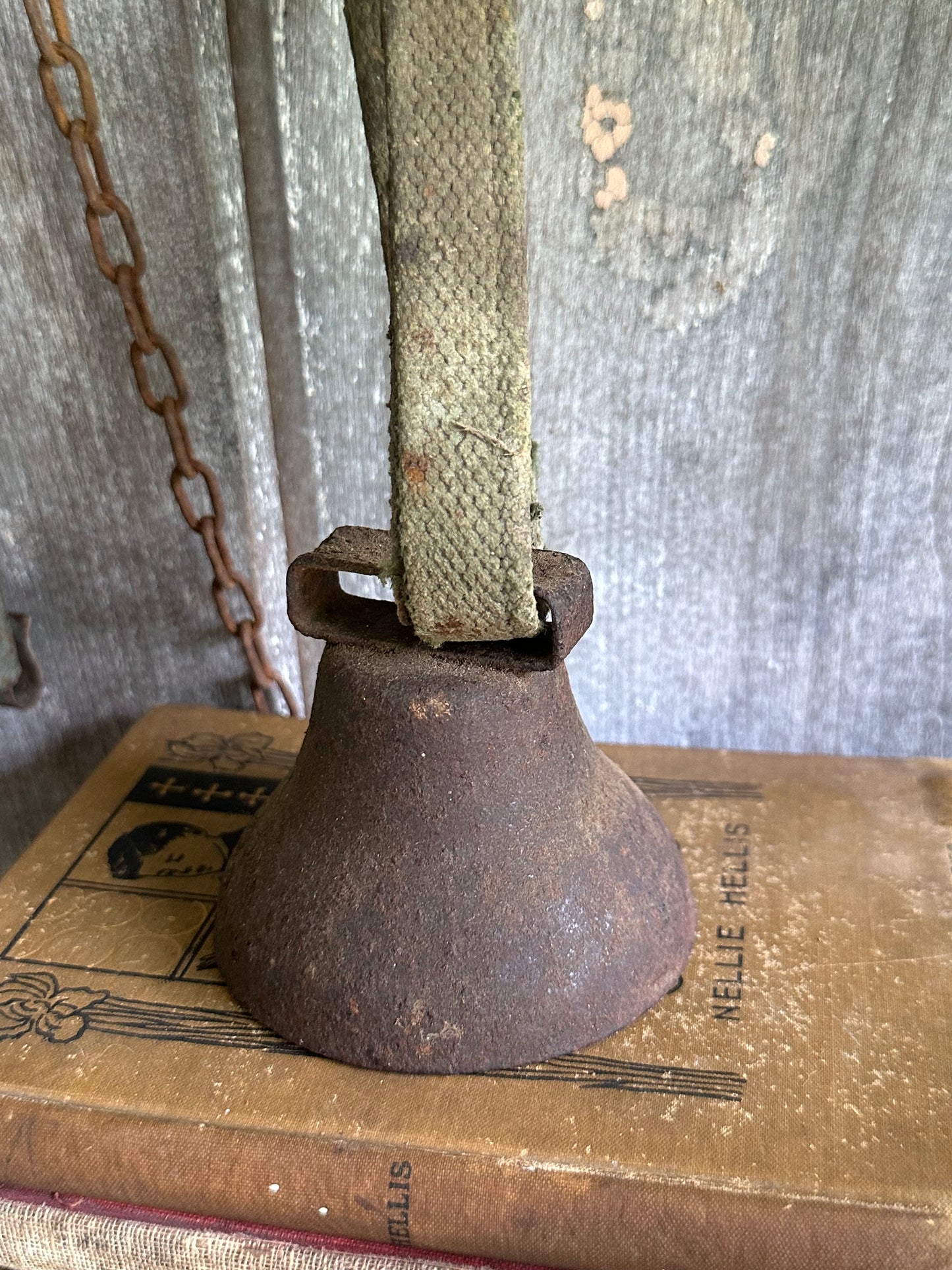 Rusty Metal Bell With Fabric Strap