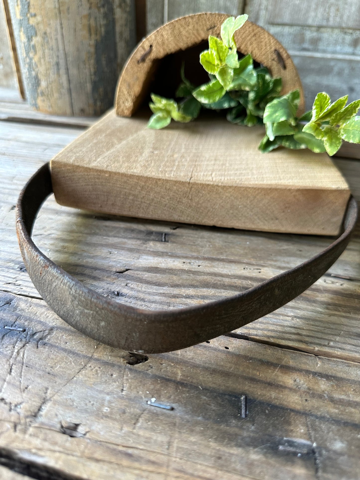 Handmade Salvage Post Wall Pocket With Garden Shovel