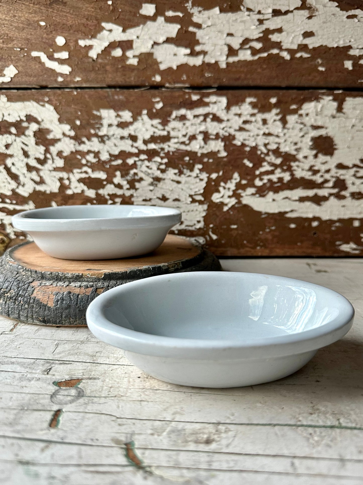 Ironstone Soap Dishes Set of Two