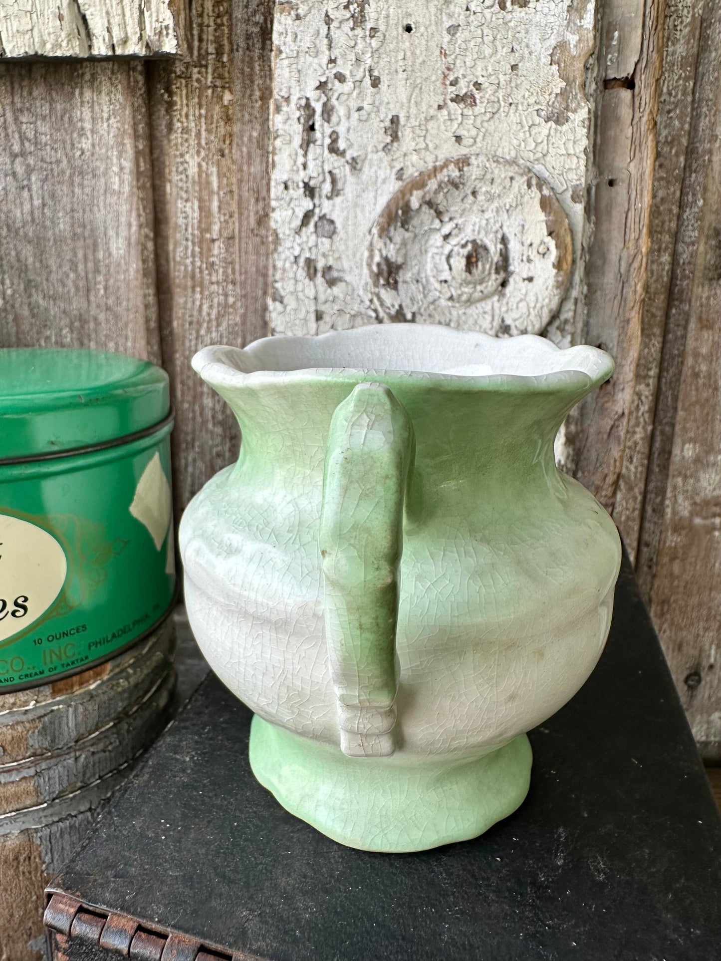 Green Porcelain Small Pitcher/Creamer