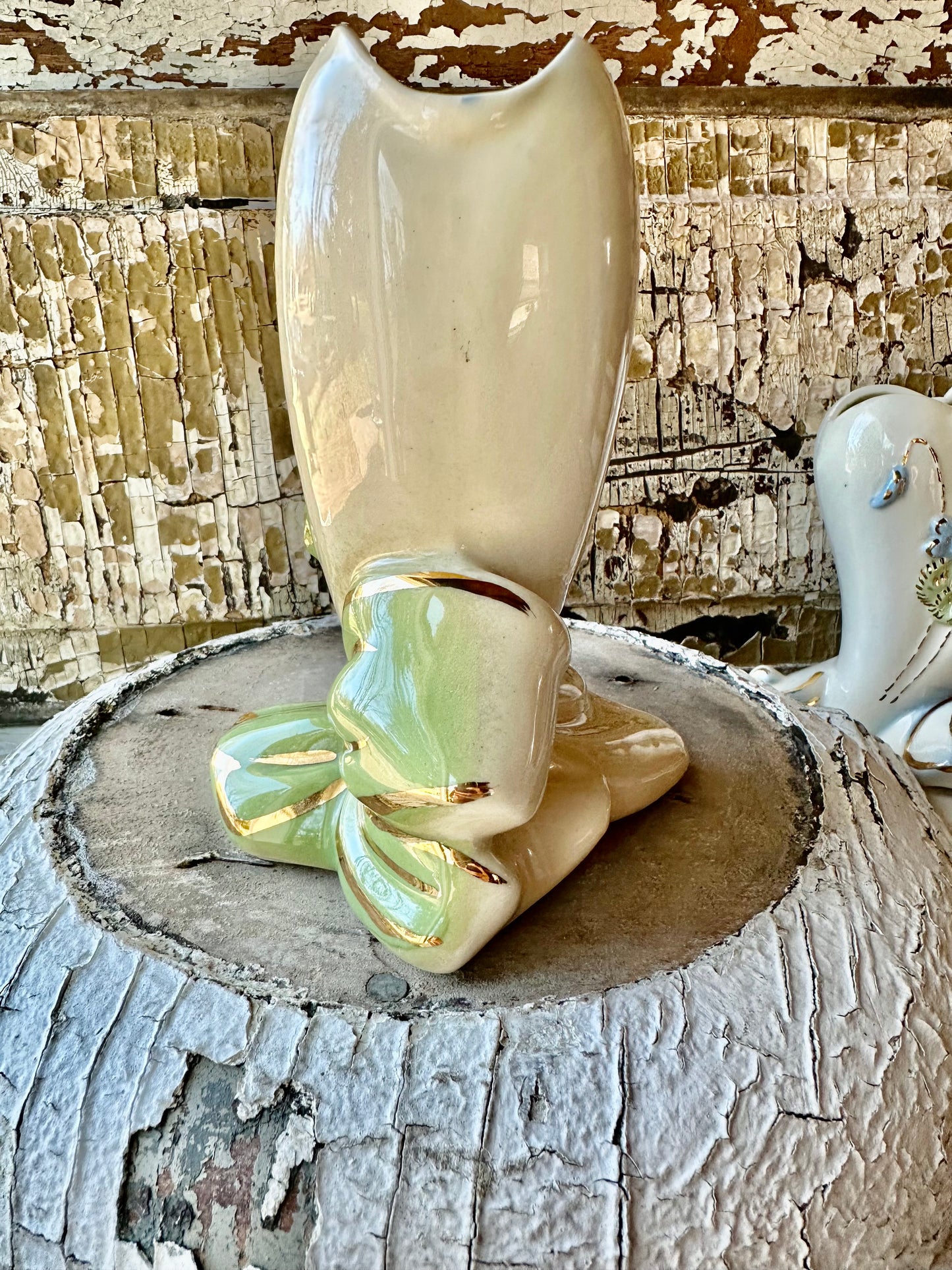 Heart Planter Green Bow USA