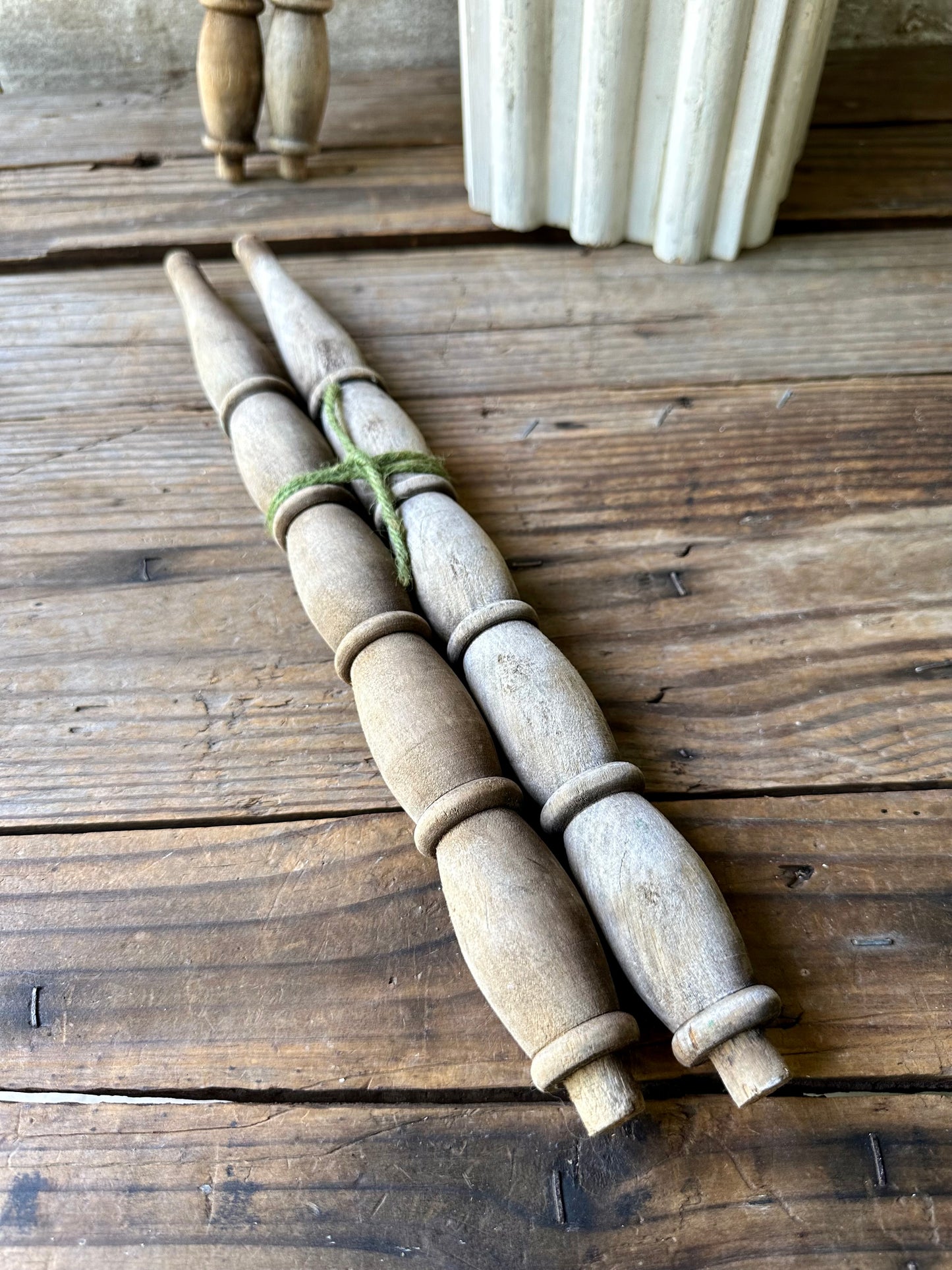 Weathered Wood Salvage Spindles Set Of Two