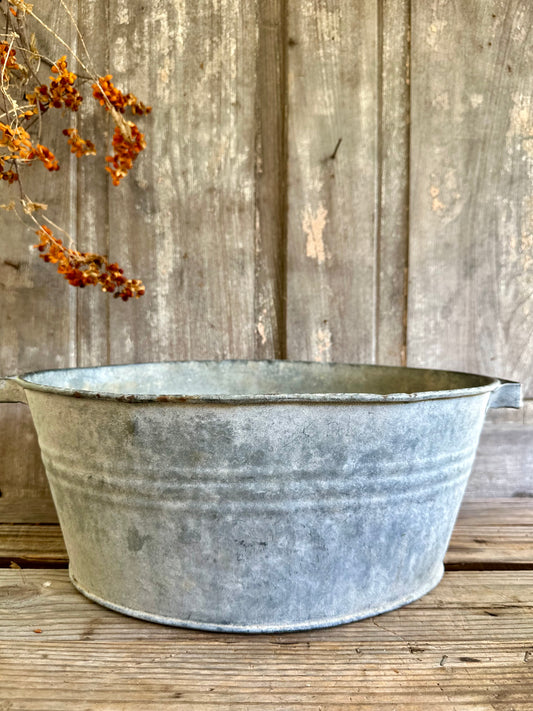 Two Handled Galvanized Oval Pan