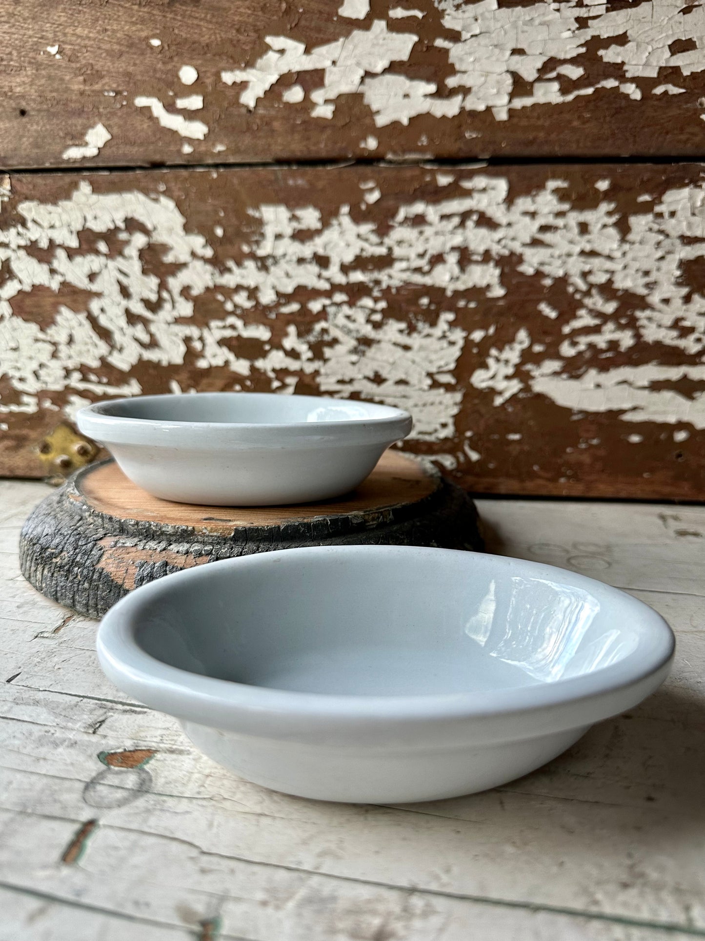 Ironstone Soap Dishes Set of Two