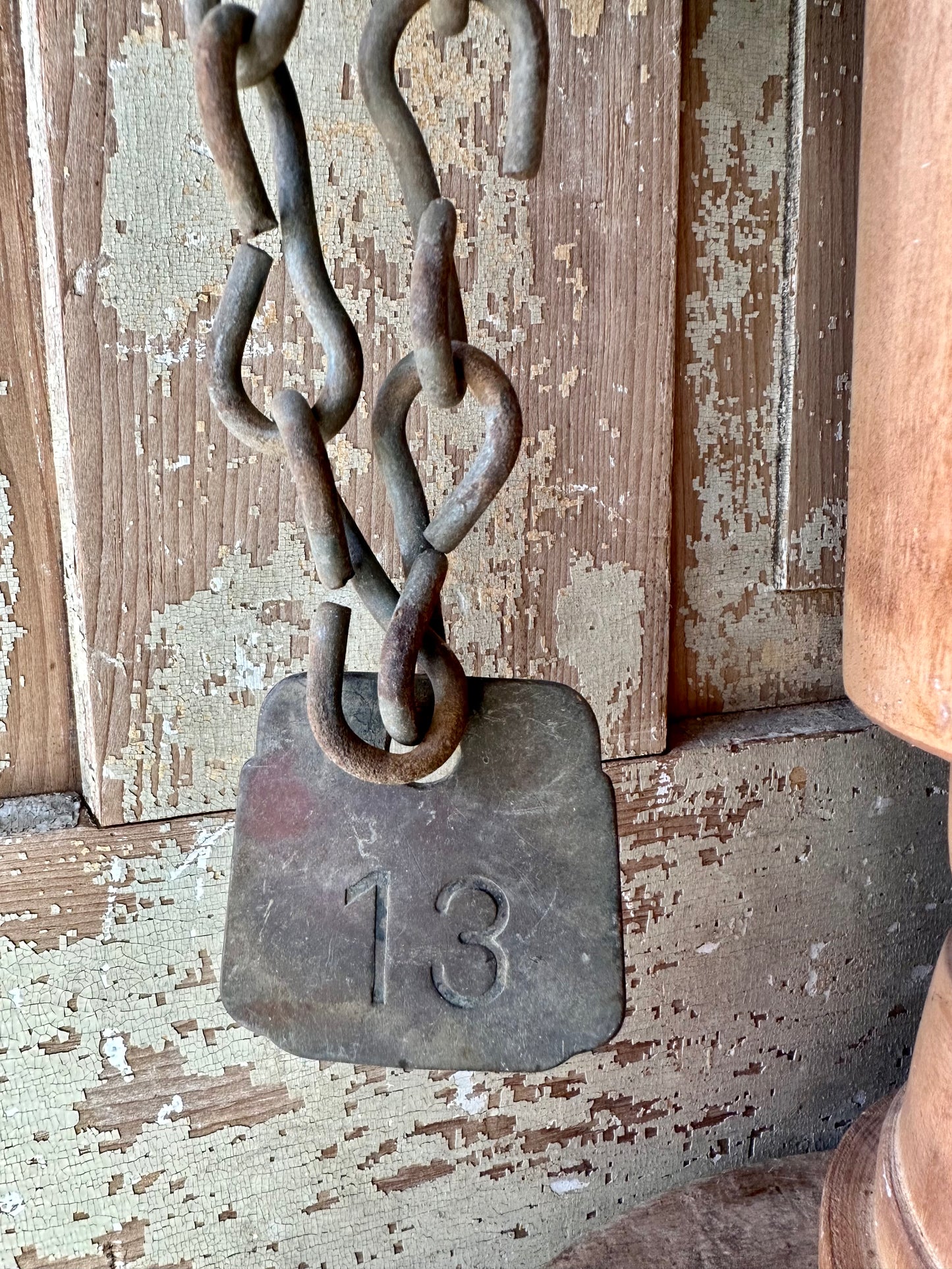 Cattle Brass Tag With Chain #13