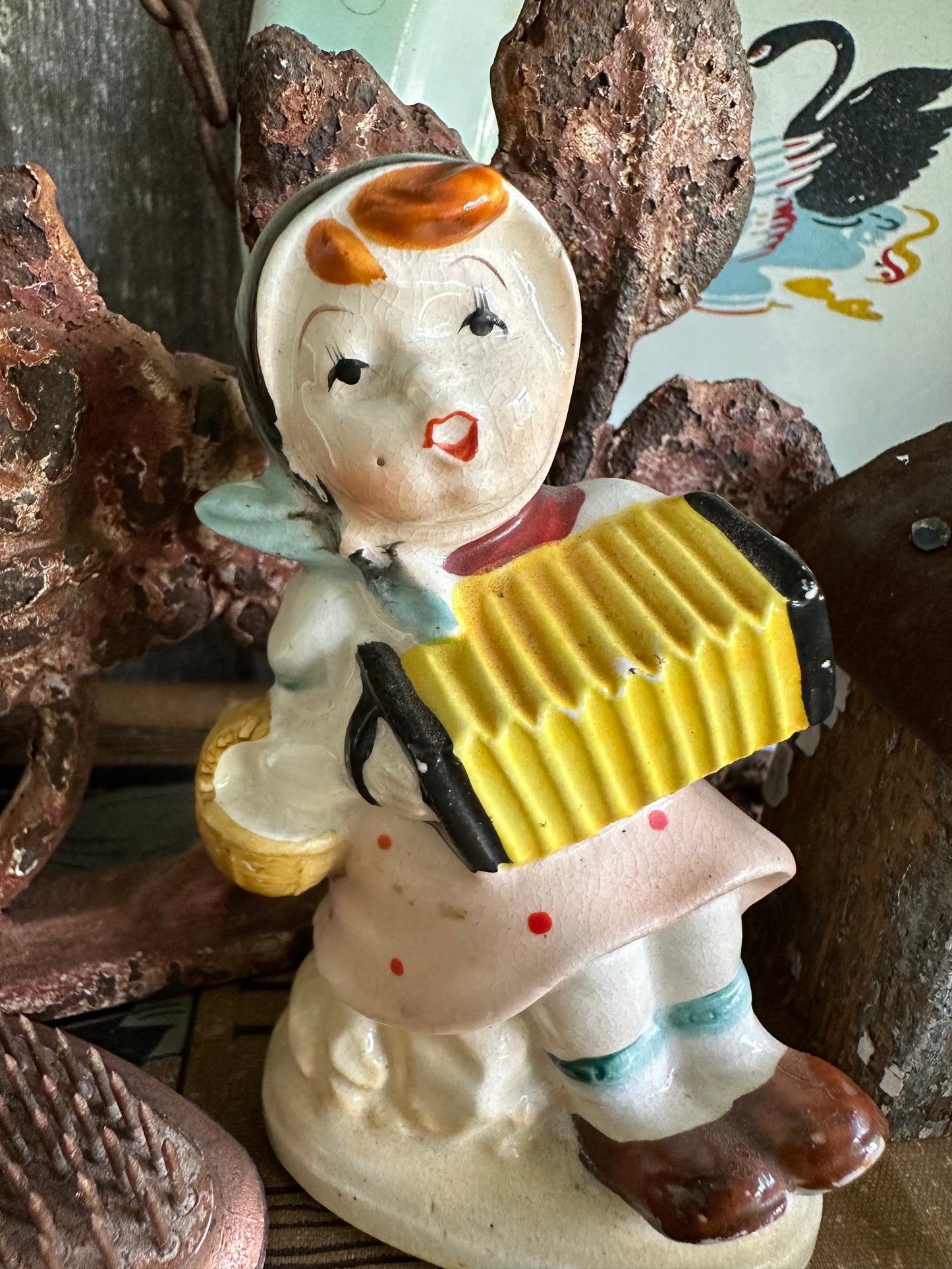 Girl With Accordion Figurine Japan