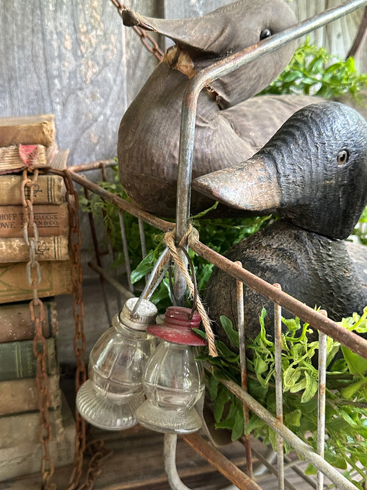 Glass Lantern Candy Containers Set Of Two