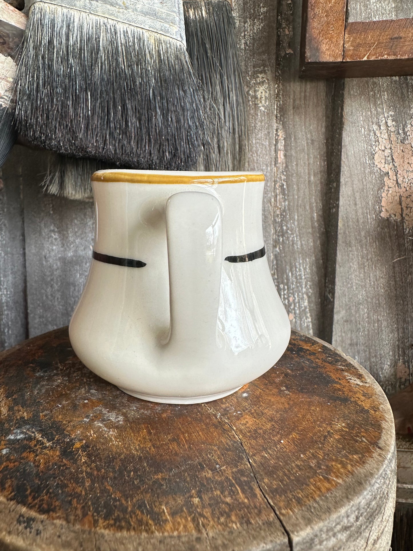 Creamer Black Rusty Orange Stripe Homer Laughlin