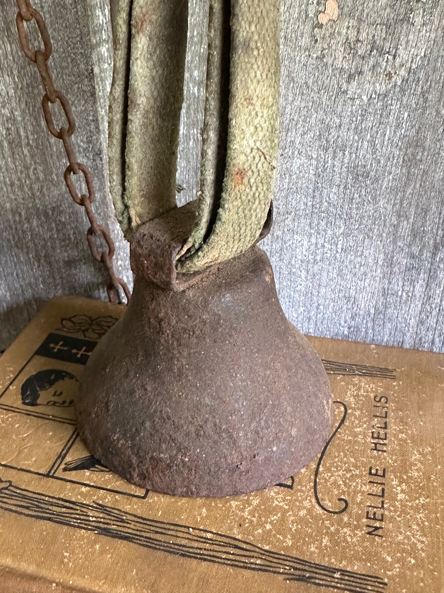 Rusty Metal Bell With Fabric Strap