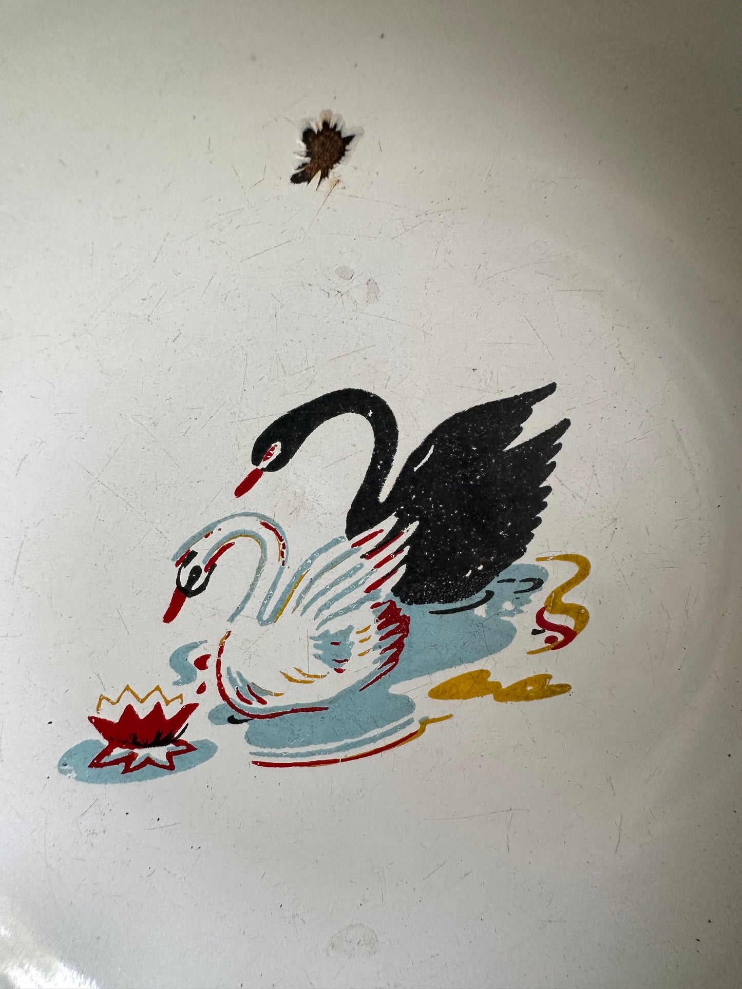 Swans Enamelware Dish