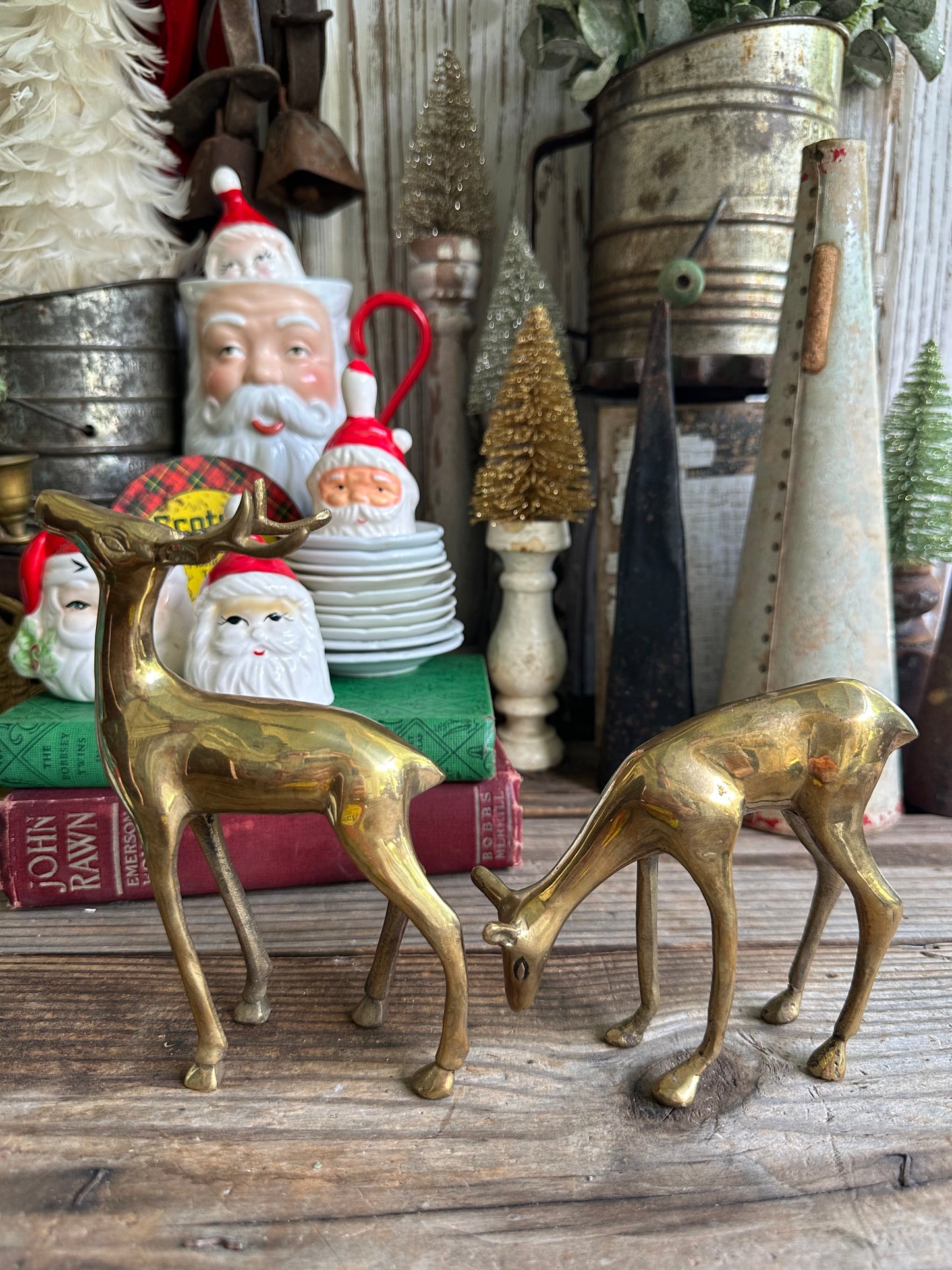 Brass Deer Set Of Two