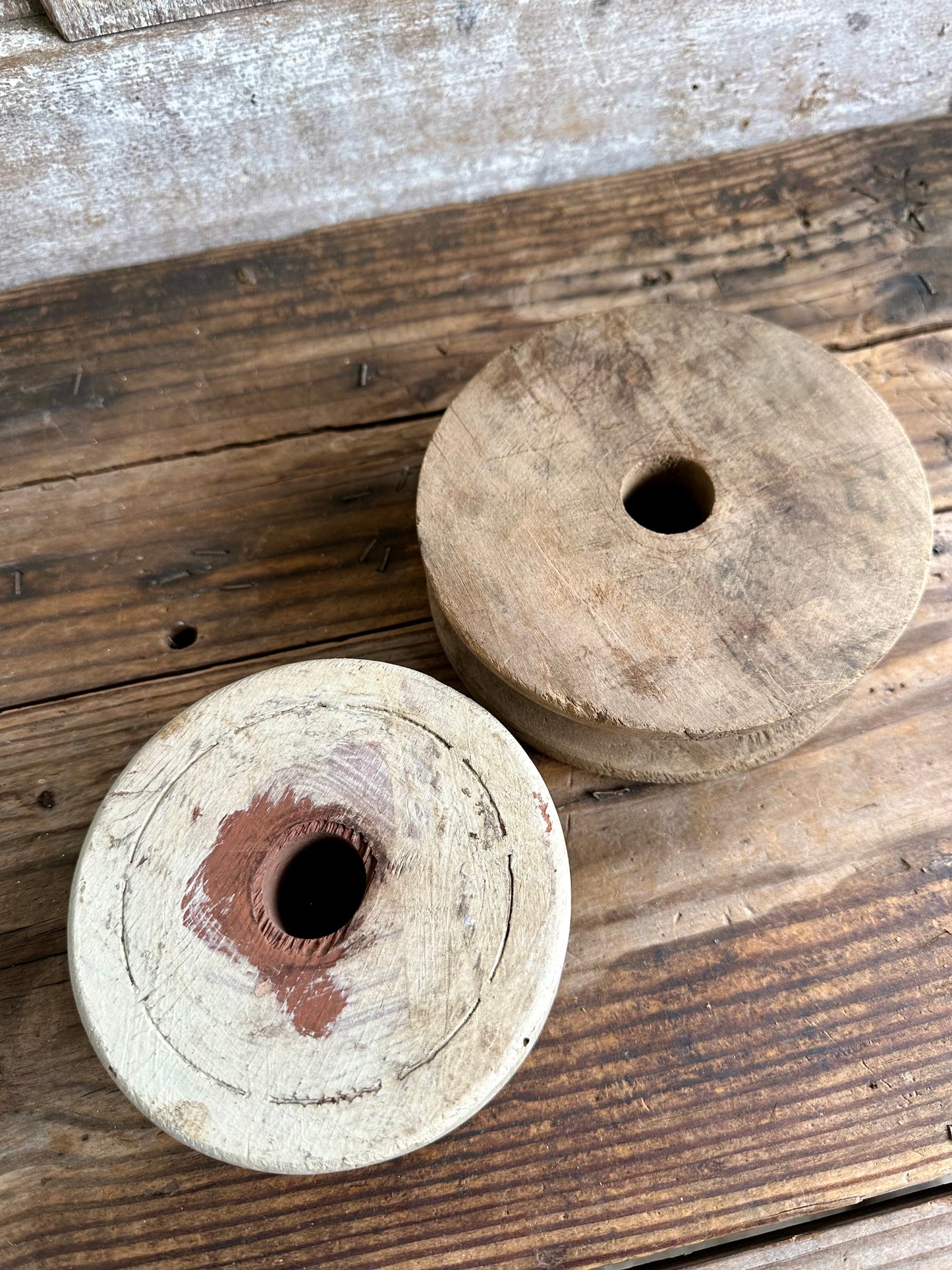 Wood Pulley Sheaves Set Of Two