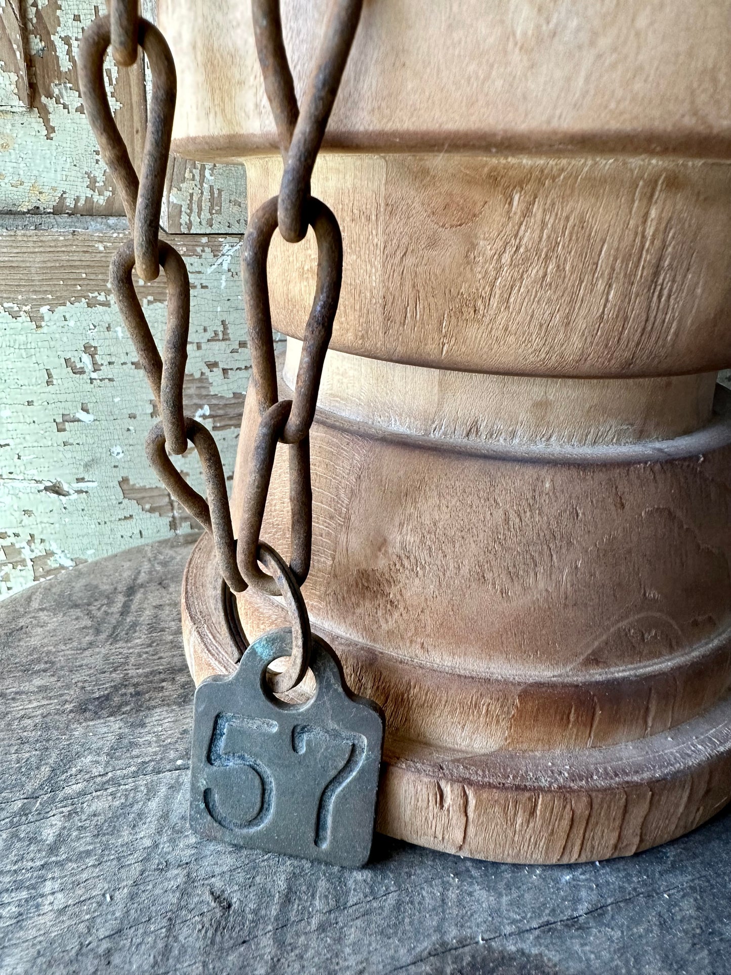 Cattle Brass Tag With Chain #57