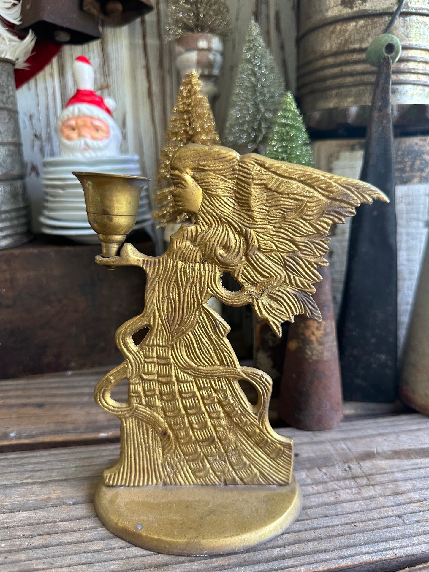 Brass Angel Candleholder