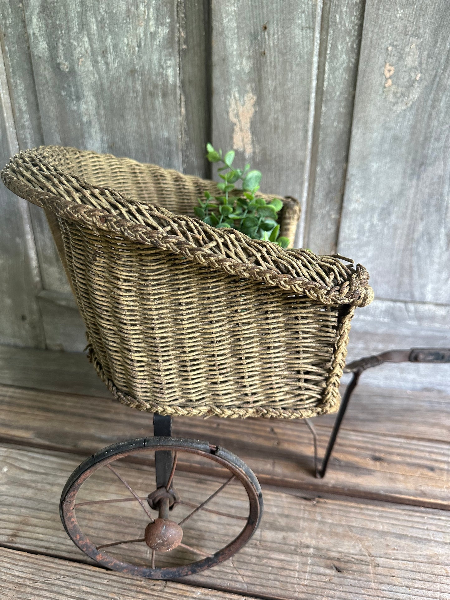 Wicker Doll Cart Carriage