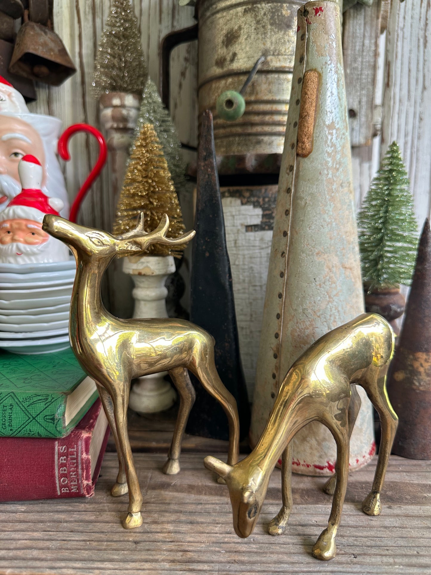 Brass Deer Set Of Two