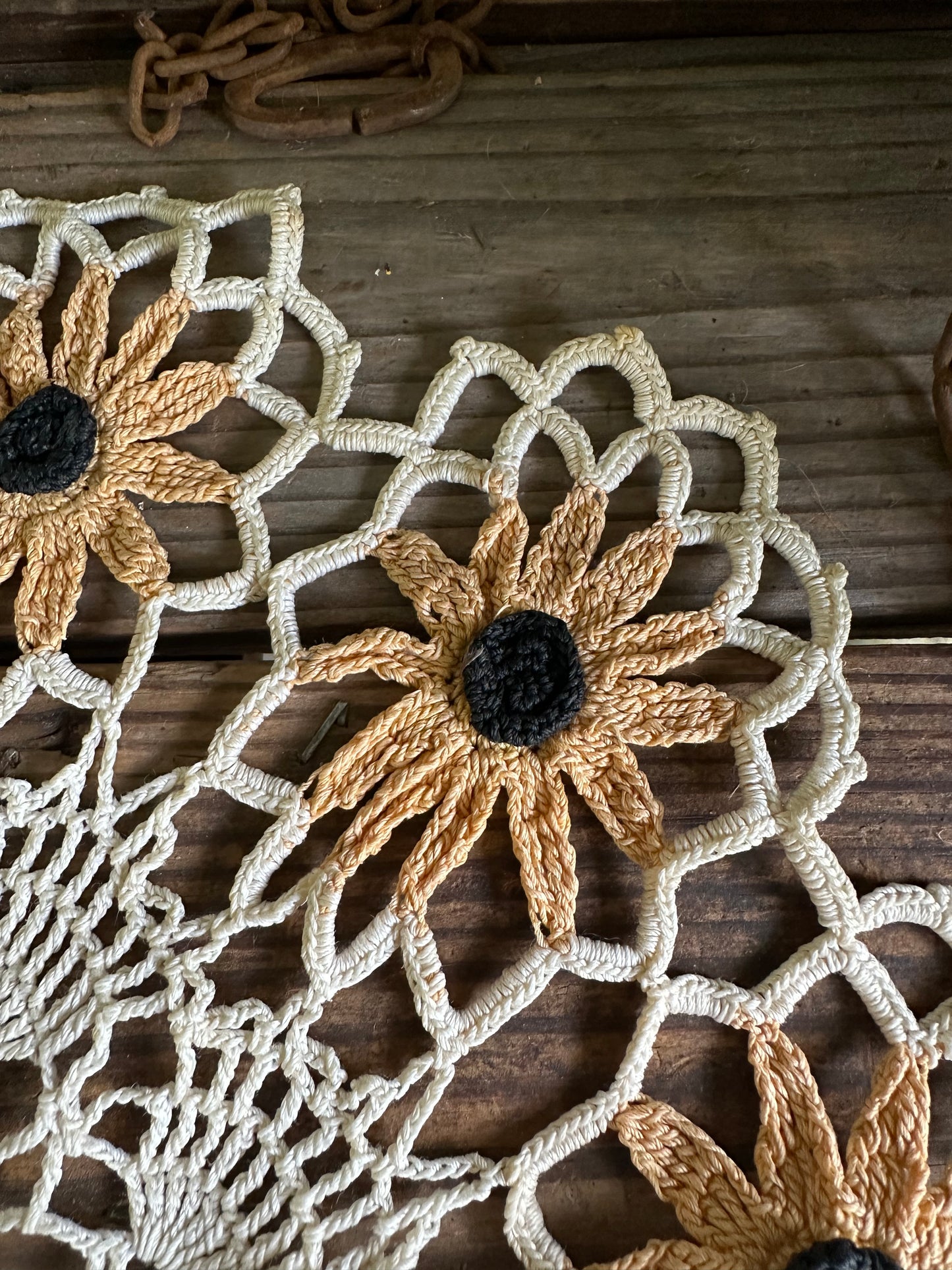 Crochet Doily Black Eyed Susan Floral