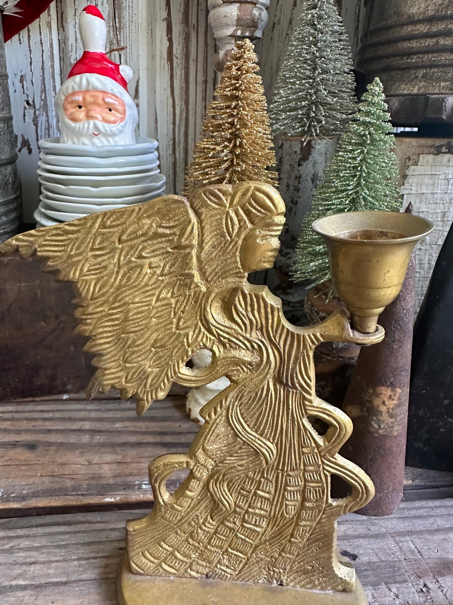 Brass Angel Candleholder