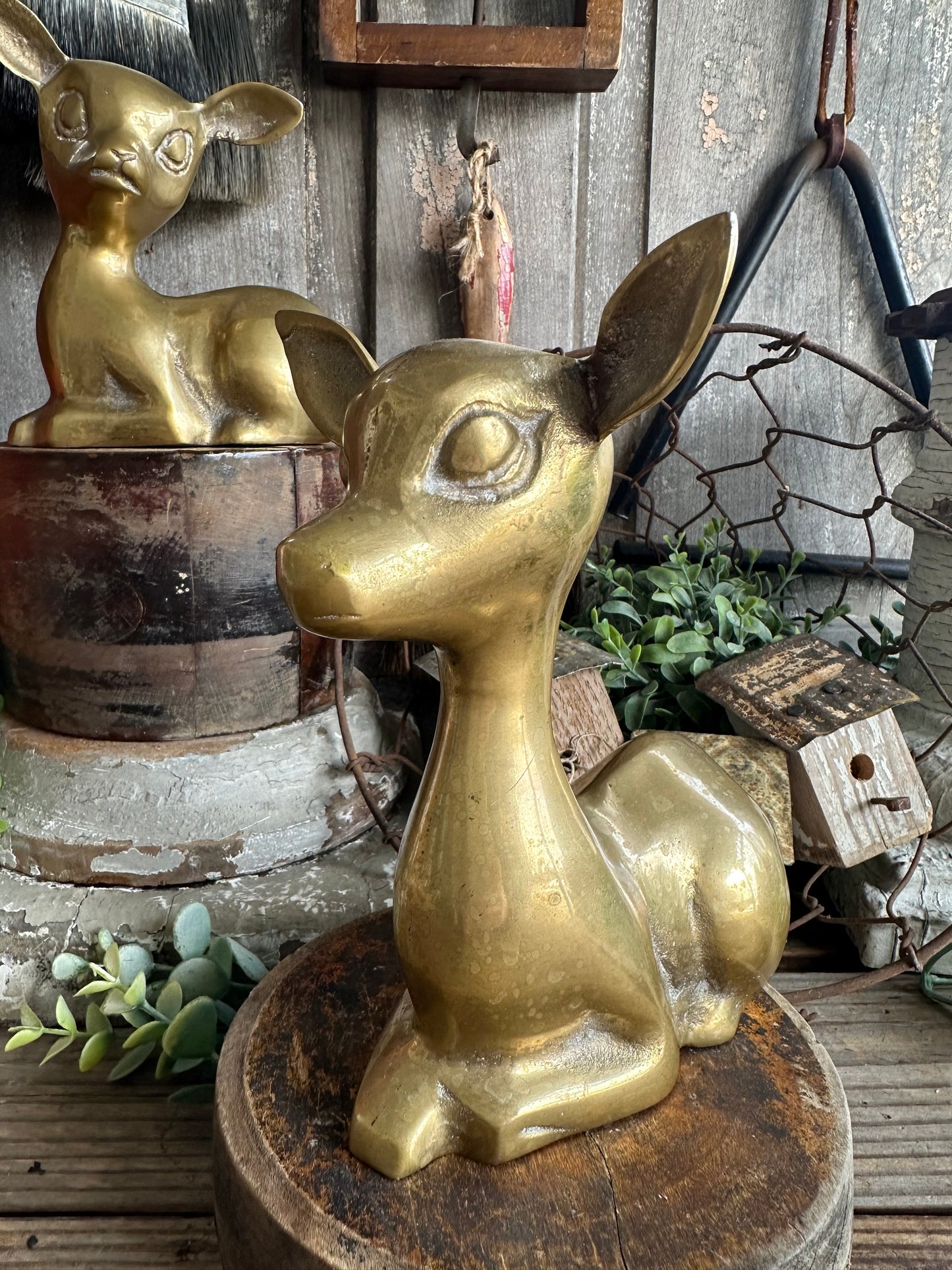 Brass Deer Set Of Two