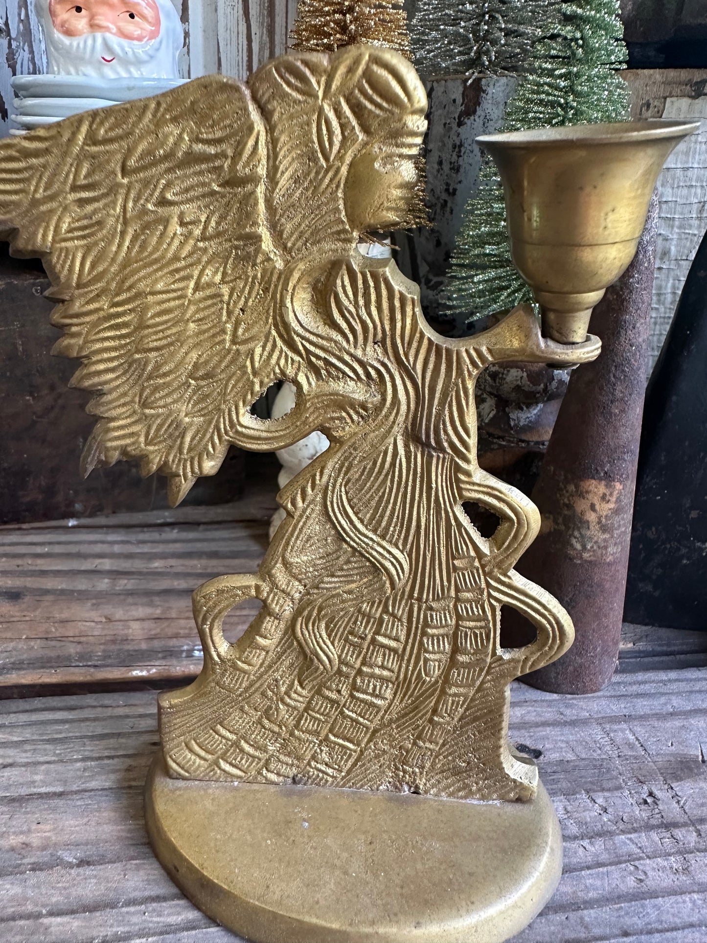 Brass Angel Candleholder
