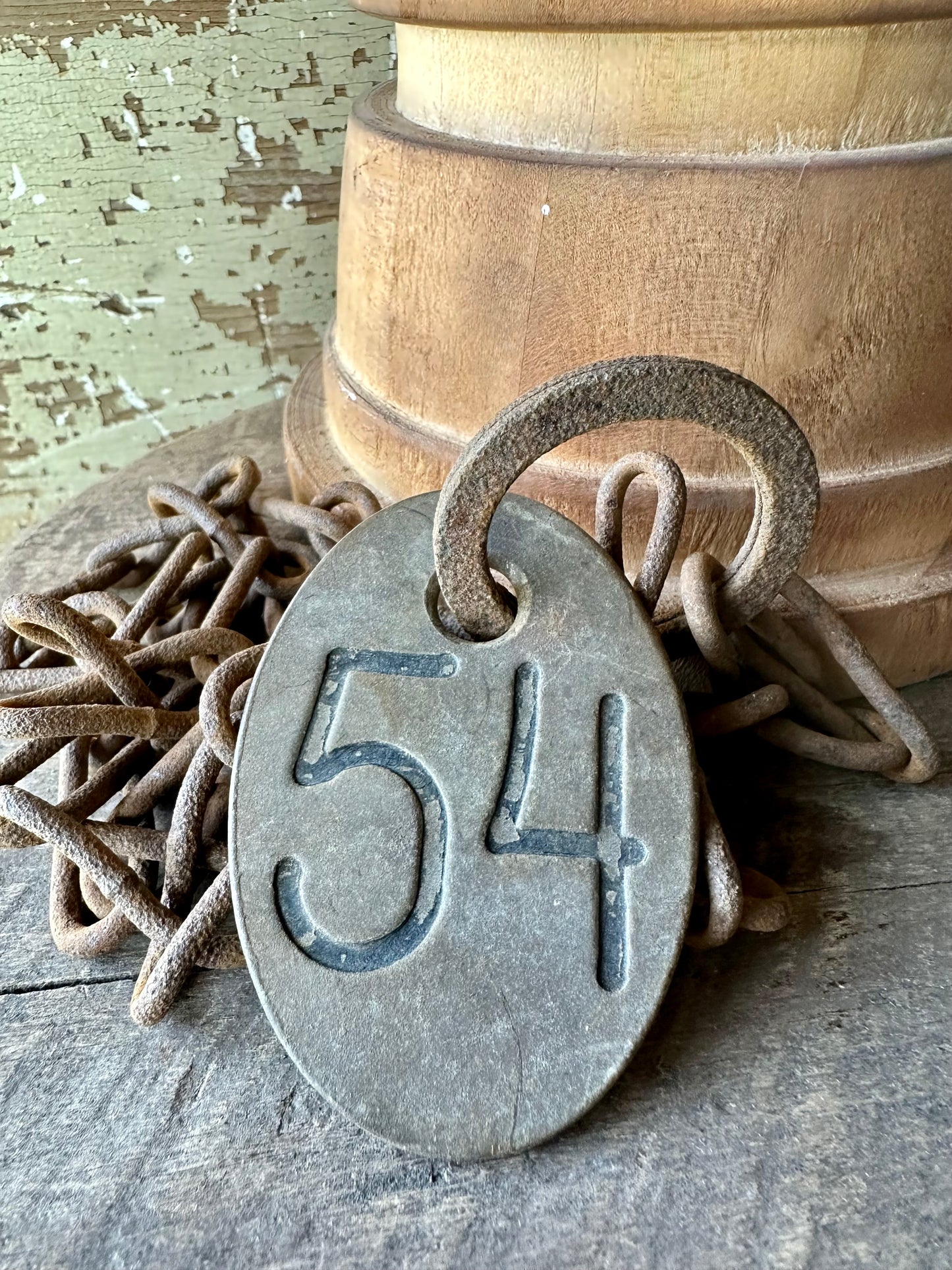 Cattle Brass Tag With Chain #54