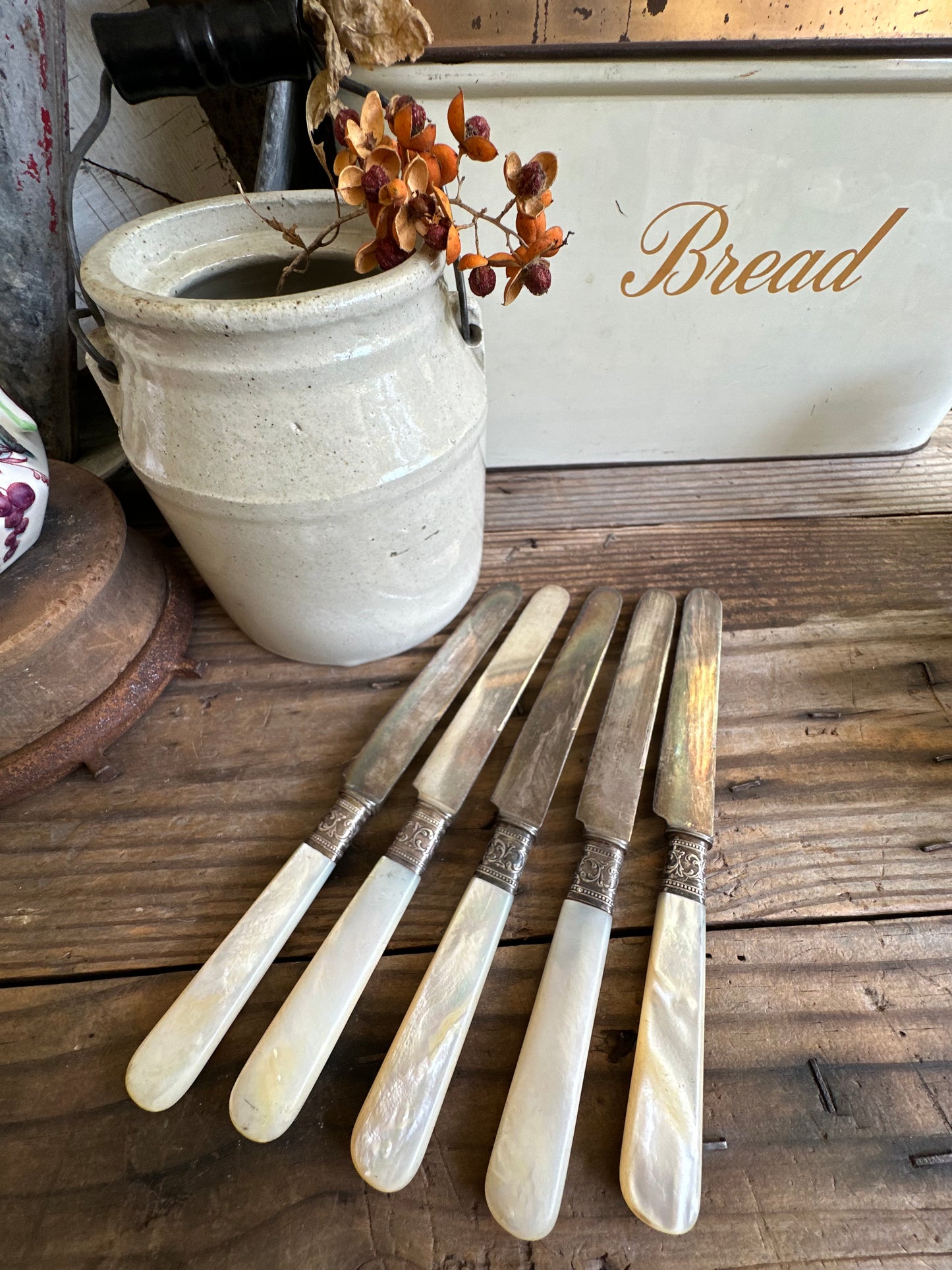 Knives Set Of 5 Mother Of Pearl Handle