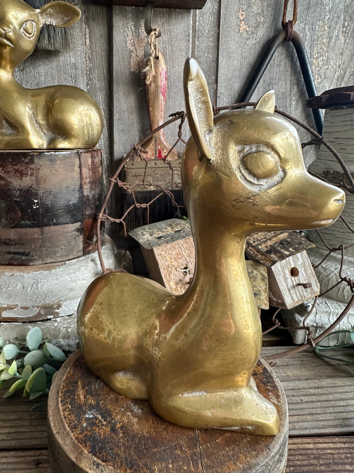 Brass Deer Set Of Two