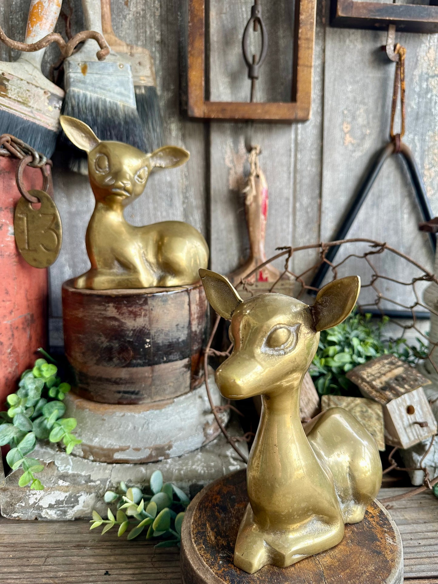 Brass Deer Set Of Two