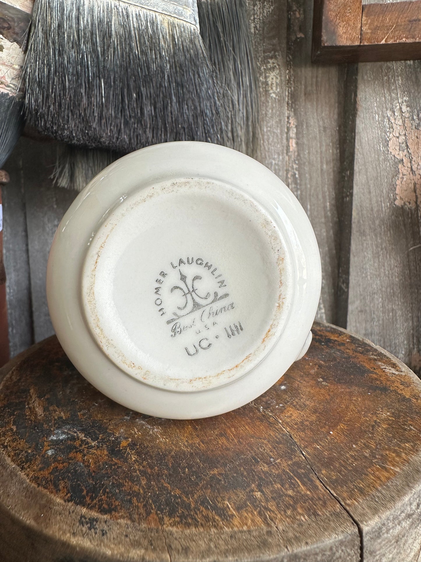 Creamer Black Rusty Orange Stripe Homer Laughlin