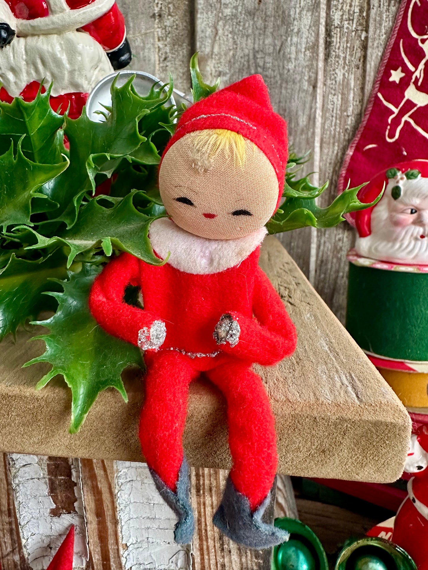 Felted Red Pixie Elf