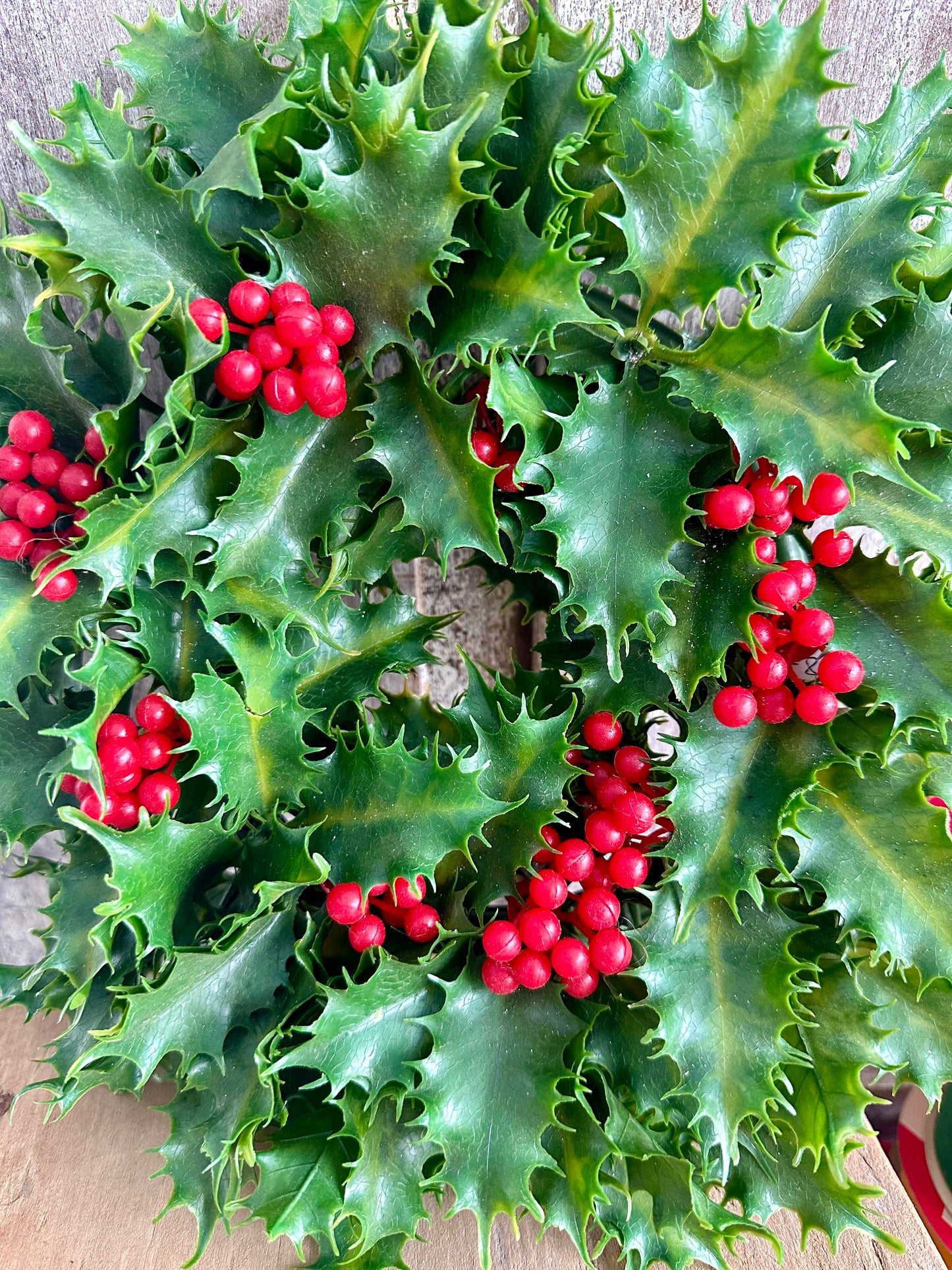 Faux Plastic Christmas Wreath