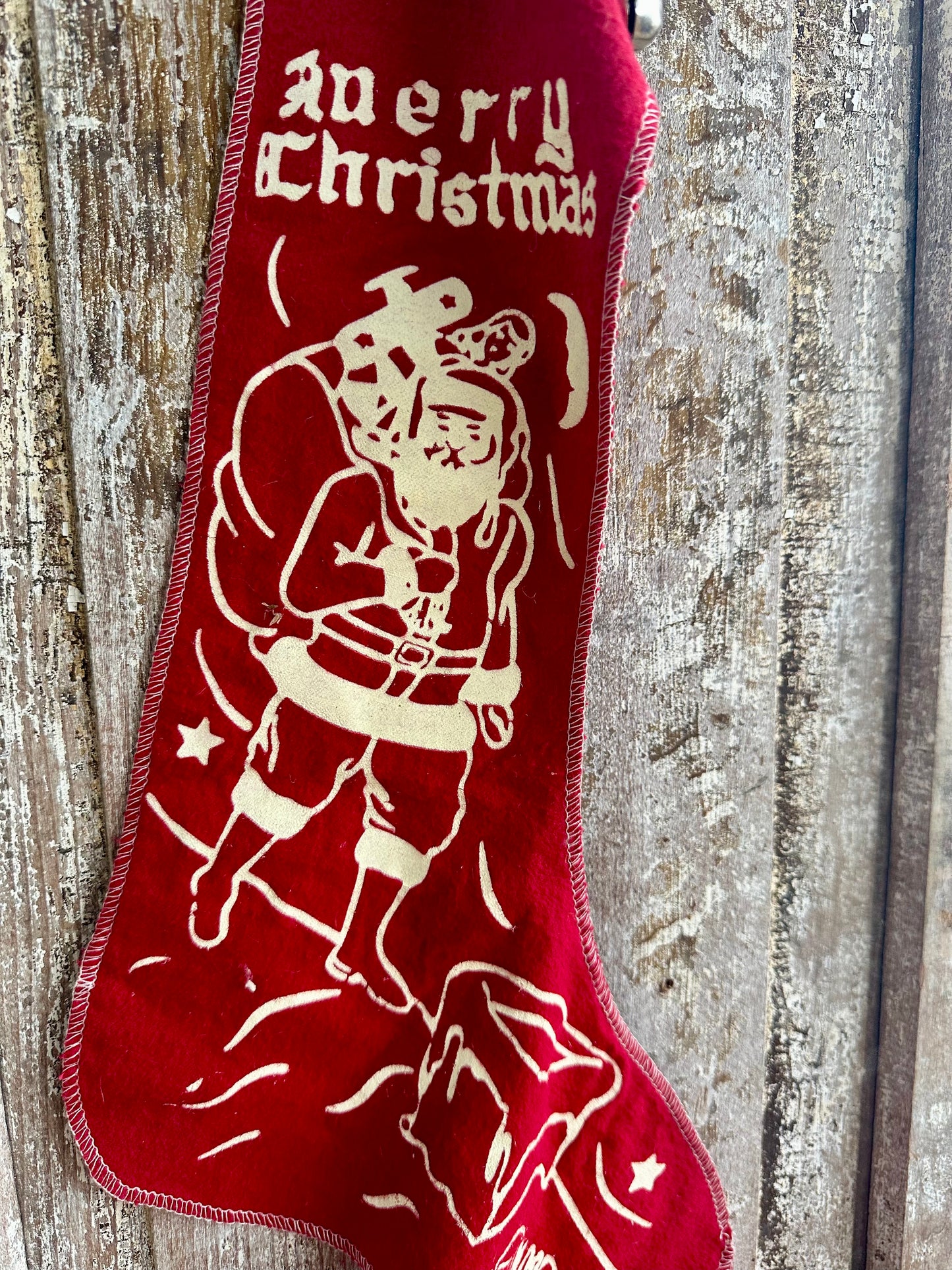 Christmas Stocking With Bells Merry Christmas