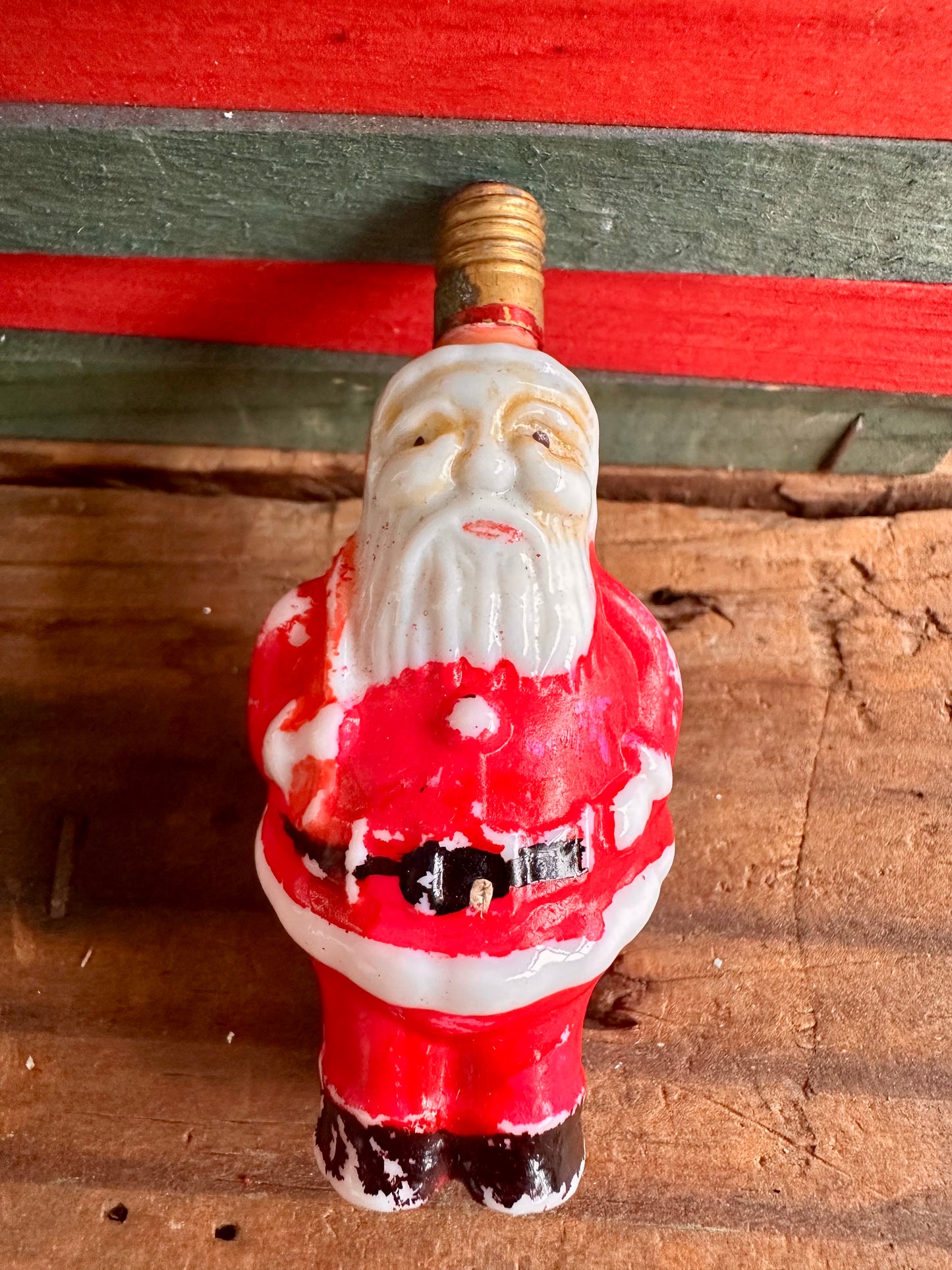 Santa Claus With Bag Glass Light Bulb