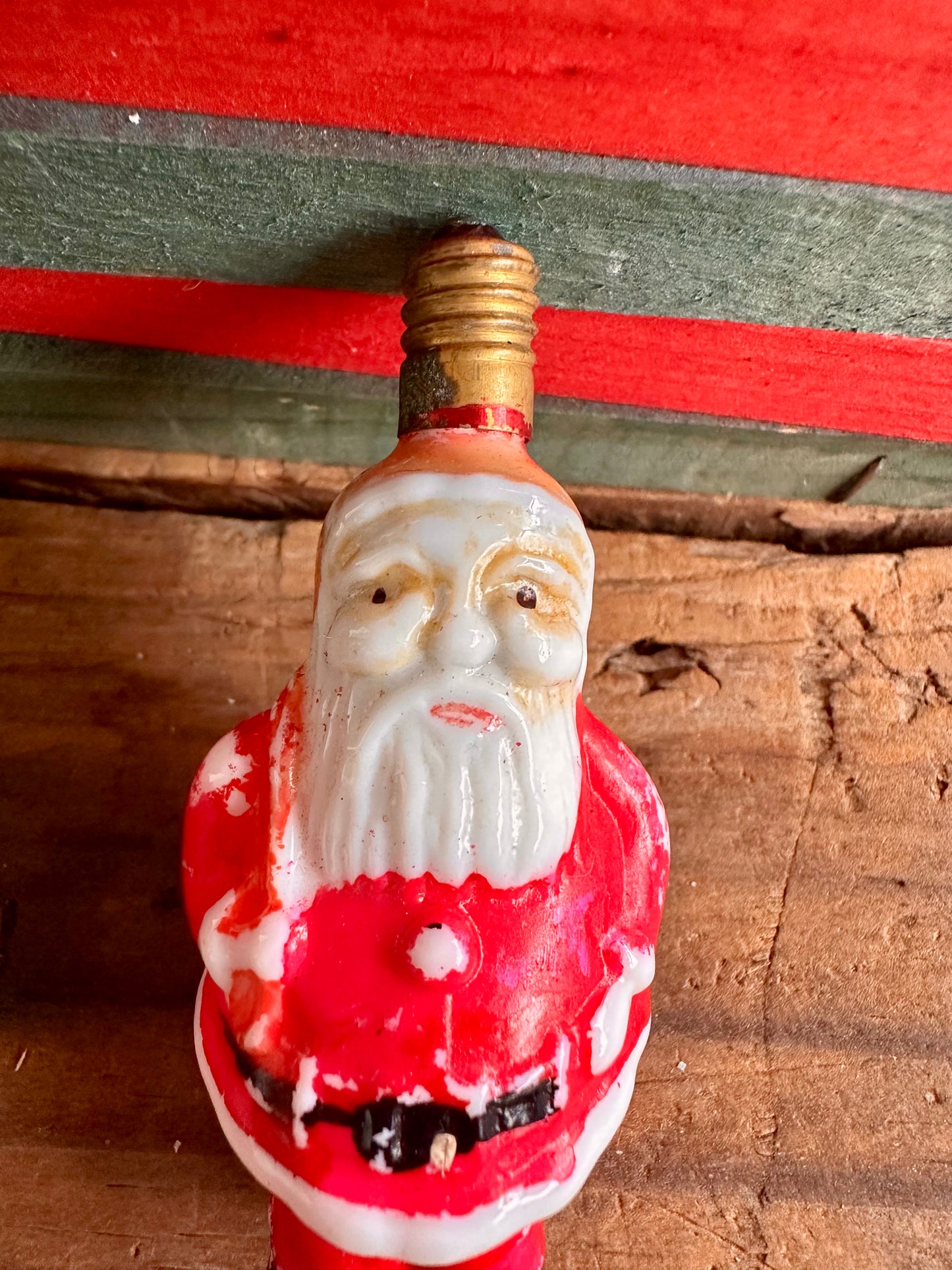 Santa Claus With Bag Glass Light Bulb