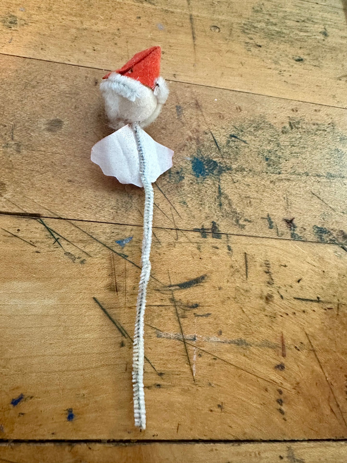 Santa Claus Spun Cotton/Chenille Pipe Cleaner Pick